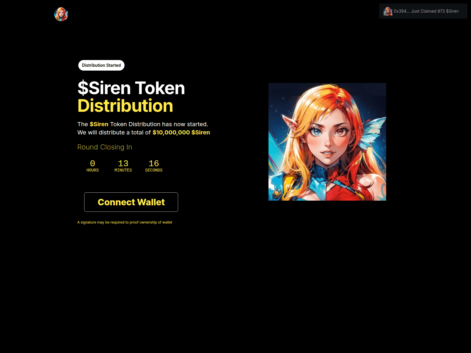 Screenshot of sirens-rewards.xyz