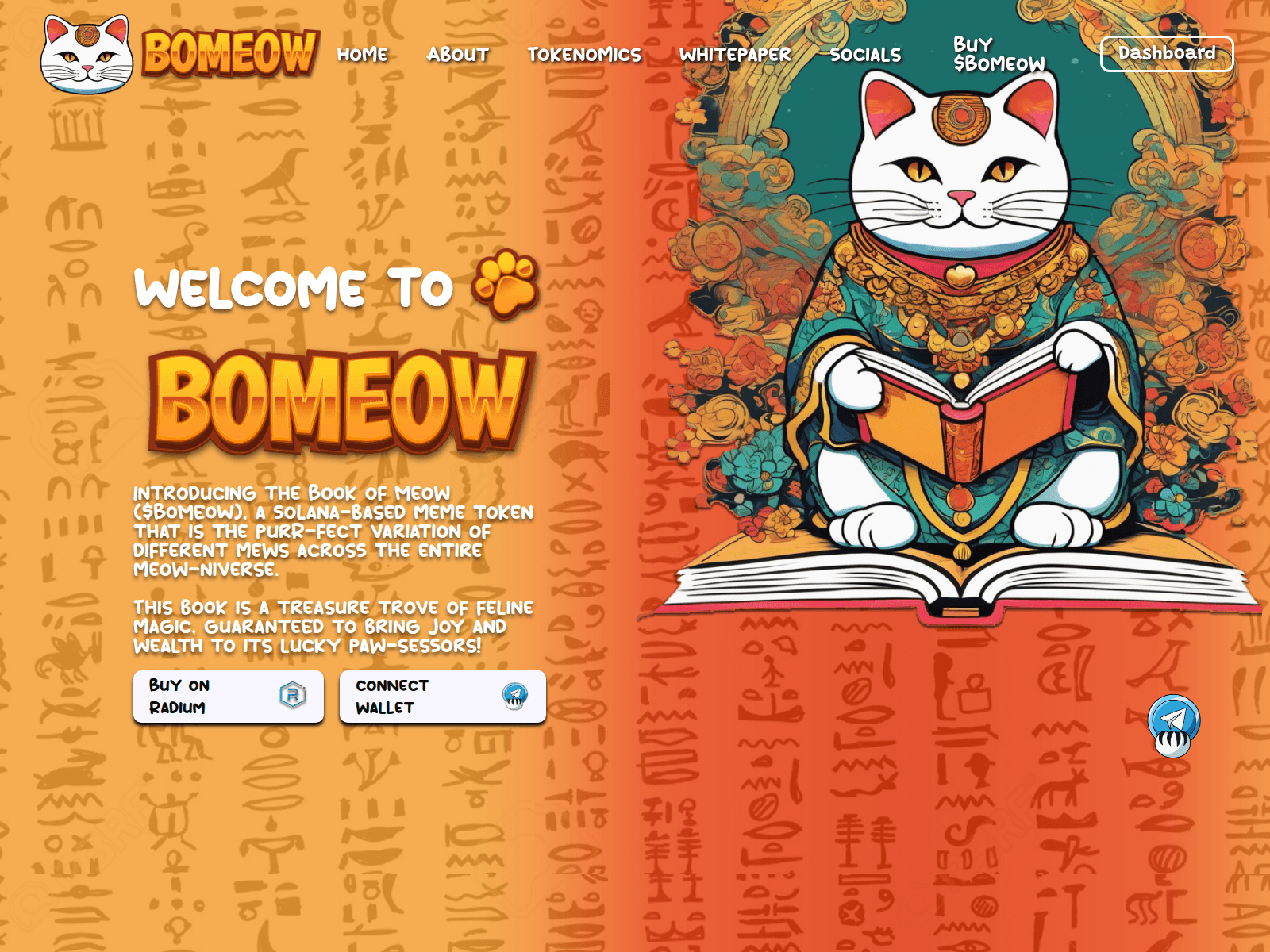 Screenshot of bomeow-solana.pages.dev