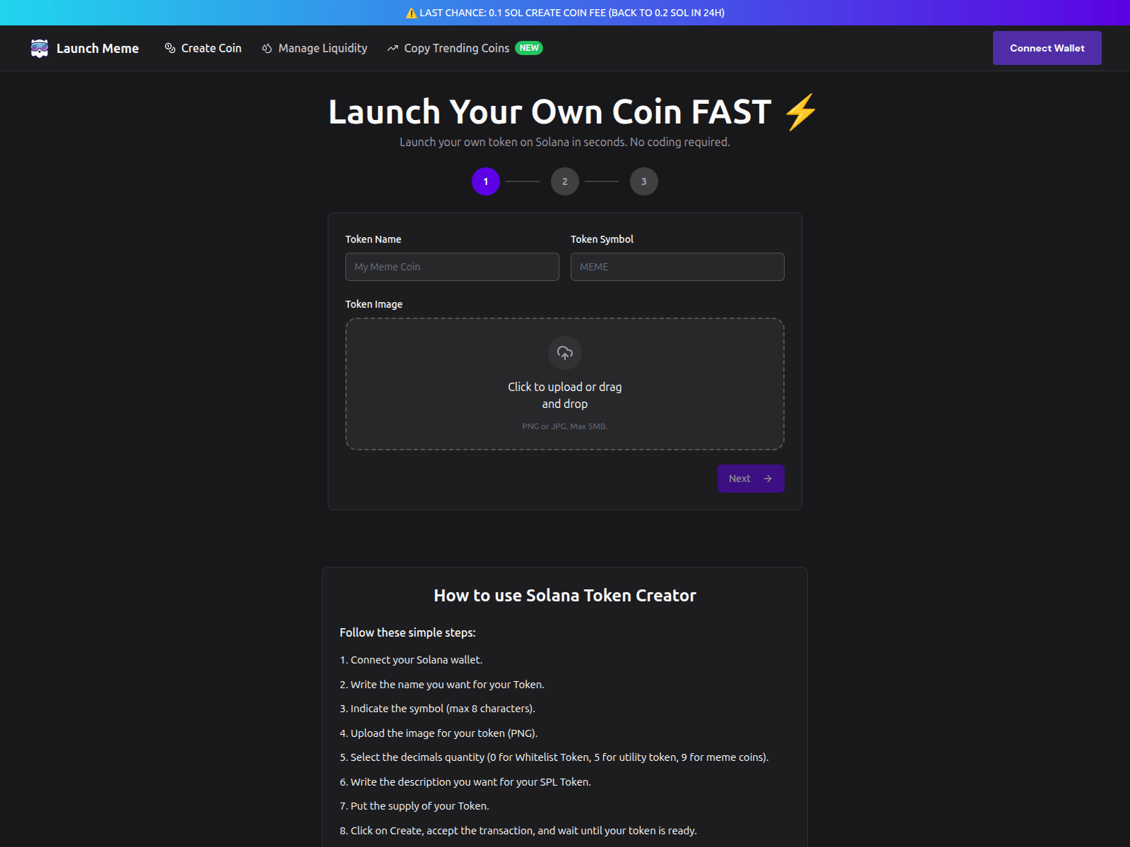 Screenshot of launchmeme.fun