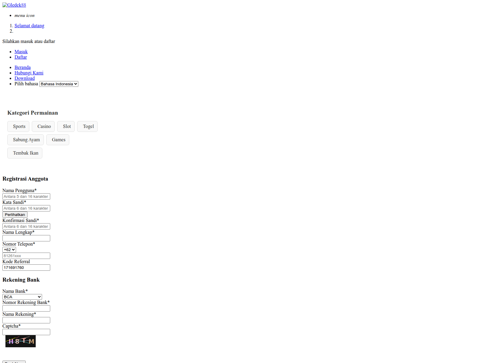 Screenshot of samber-gledek88.club