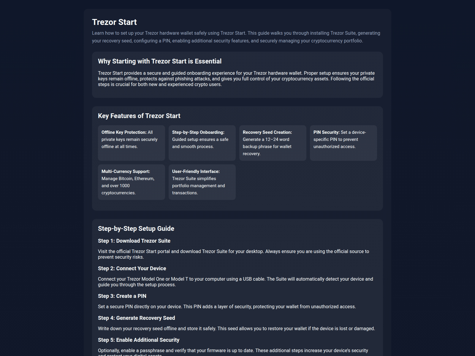 Screenshot of trezr-star.pages.dev
