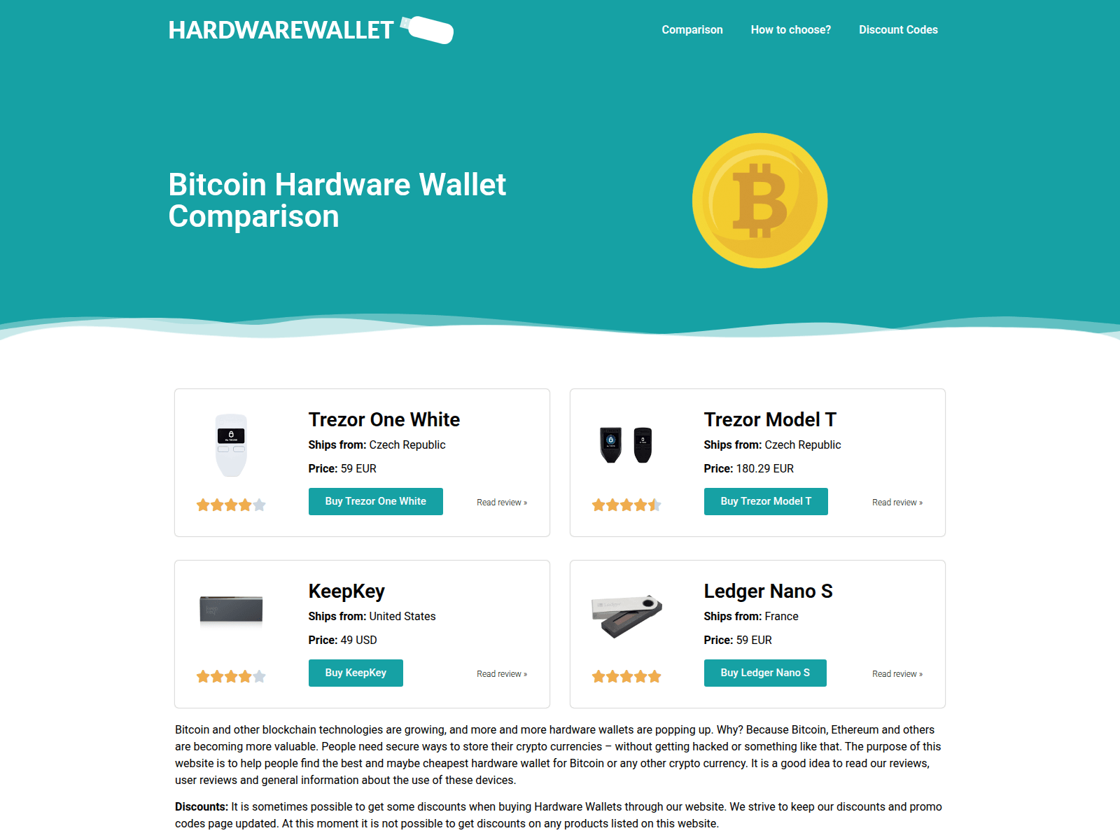 Screenshot of hw-wallet.com
