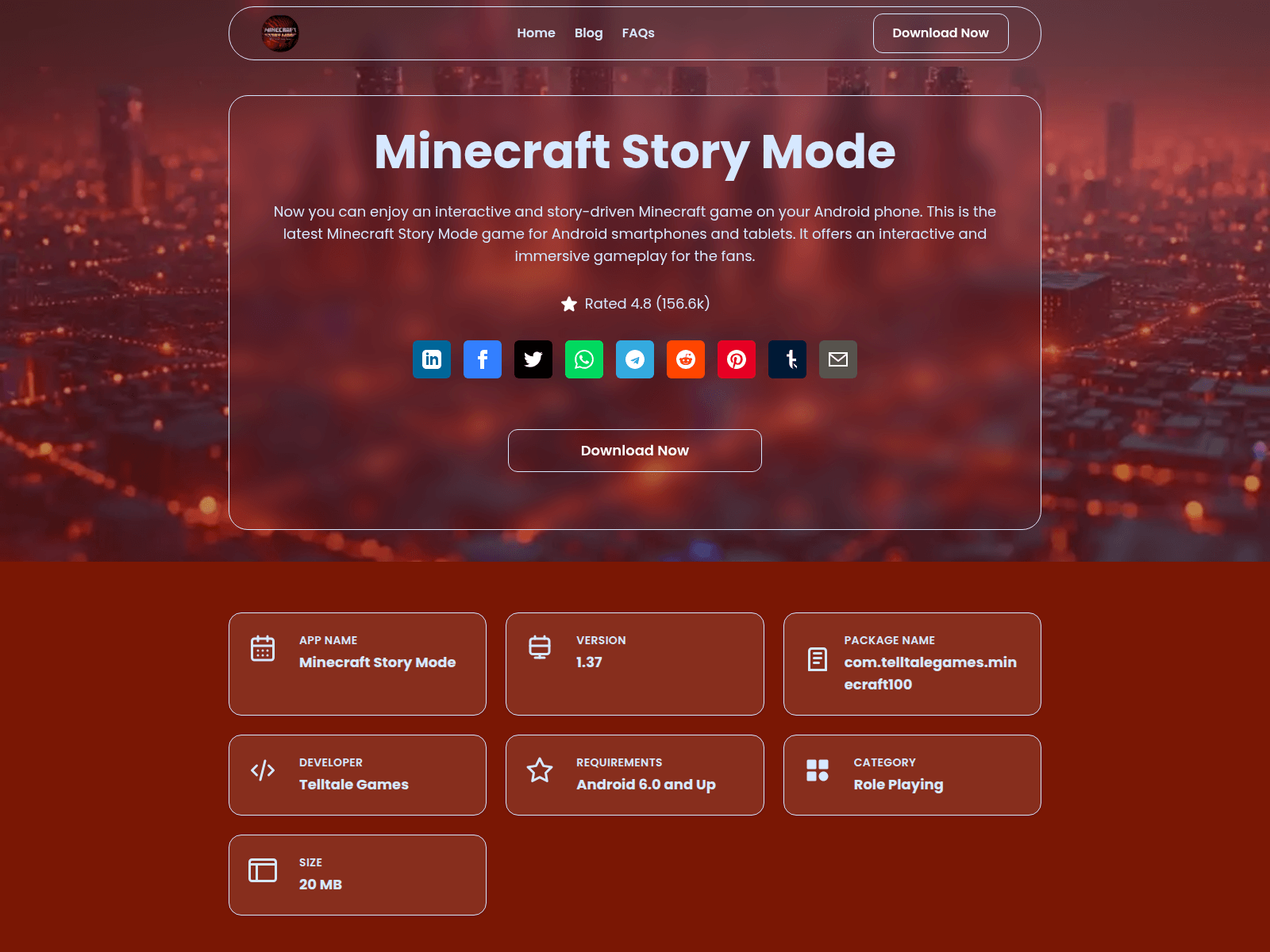 Screenshot of minecraft-story-mode.pages.dev