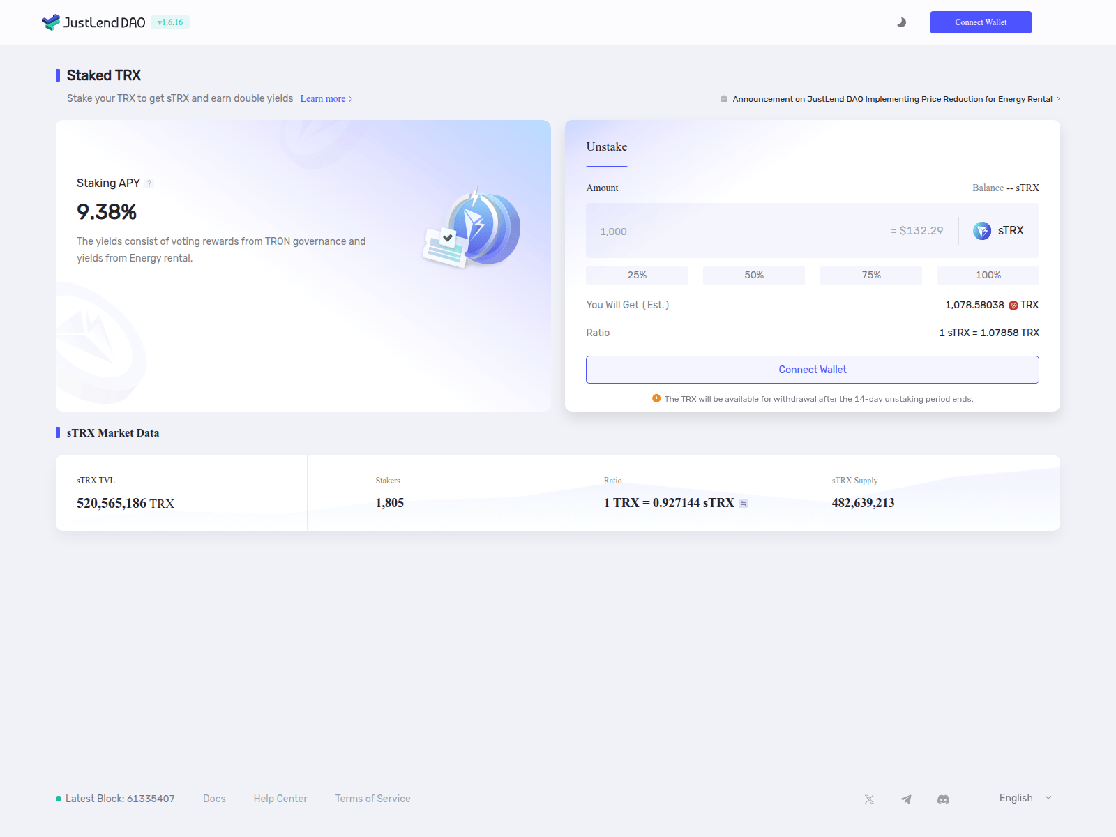 Screenshot of justlend-mining.pages.dev