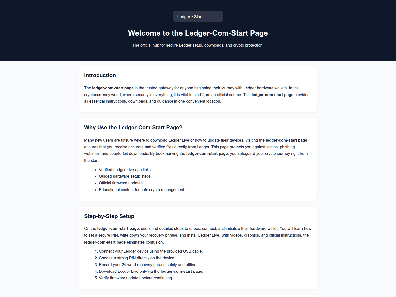Screenshot of ledgerr-ccomm-starte.pages.dev