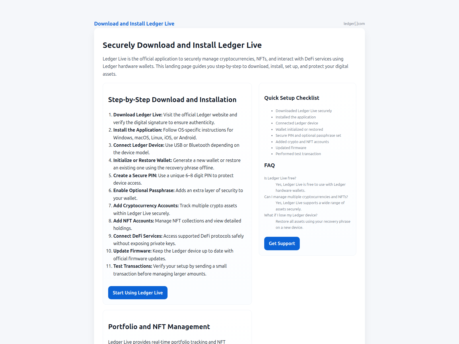 Screenshot of ledggre-live.pages.dev