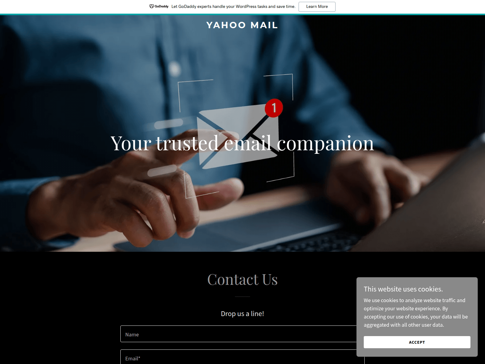 Знімок екрана yahoomail2.godaddysites.com