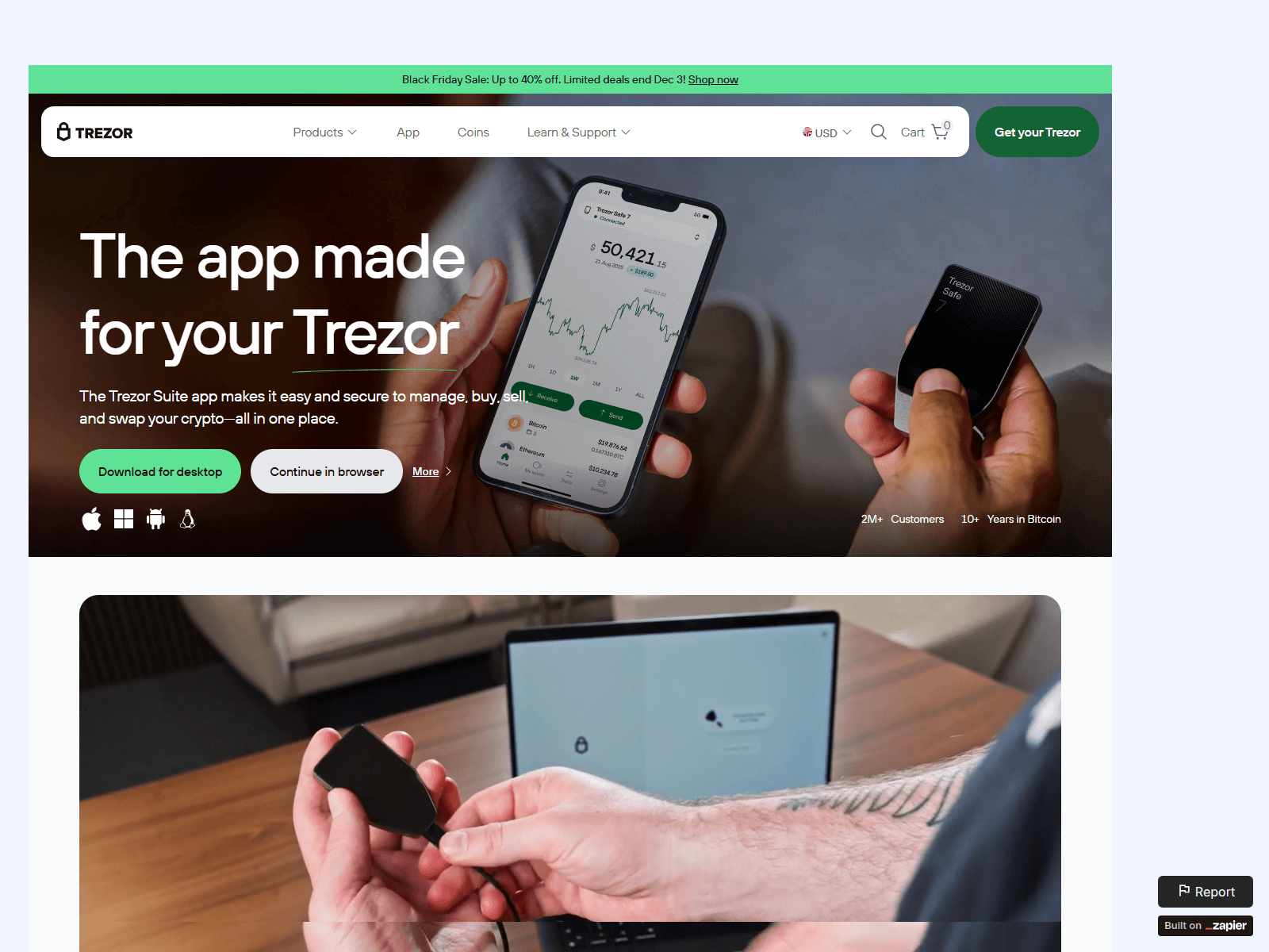 Screenshot of startio-trezer.zapier.app