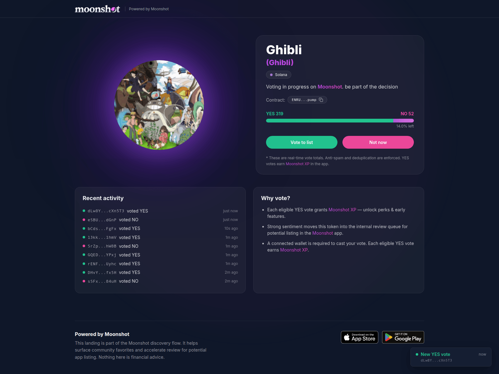 Screenshot of moonshot-listed.app