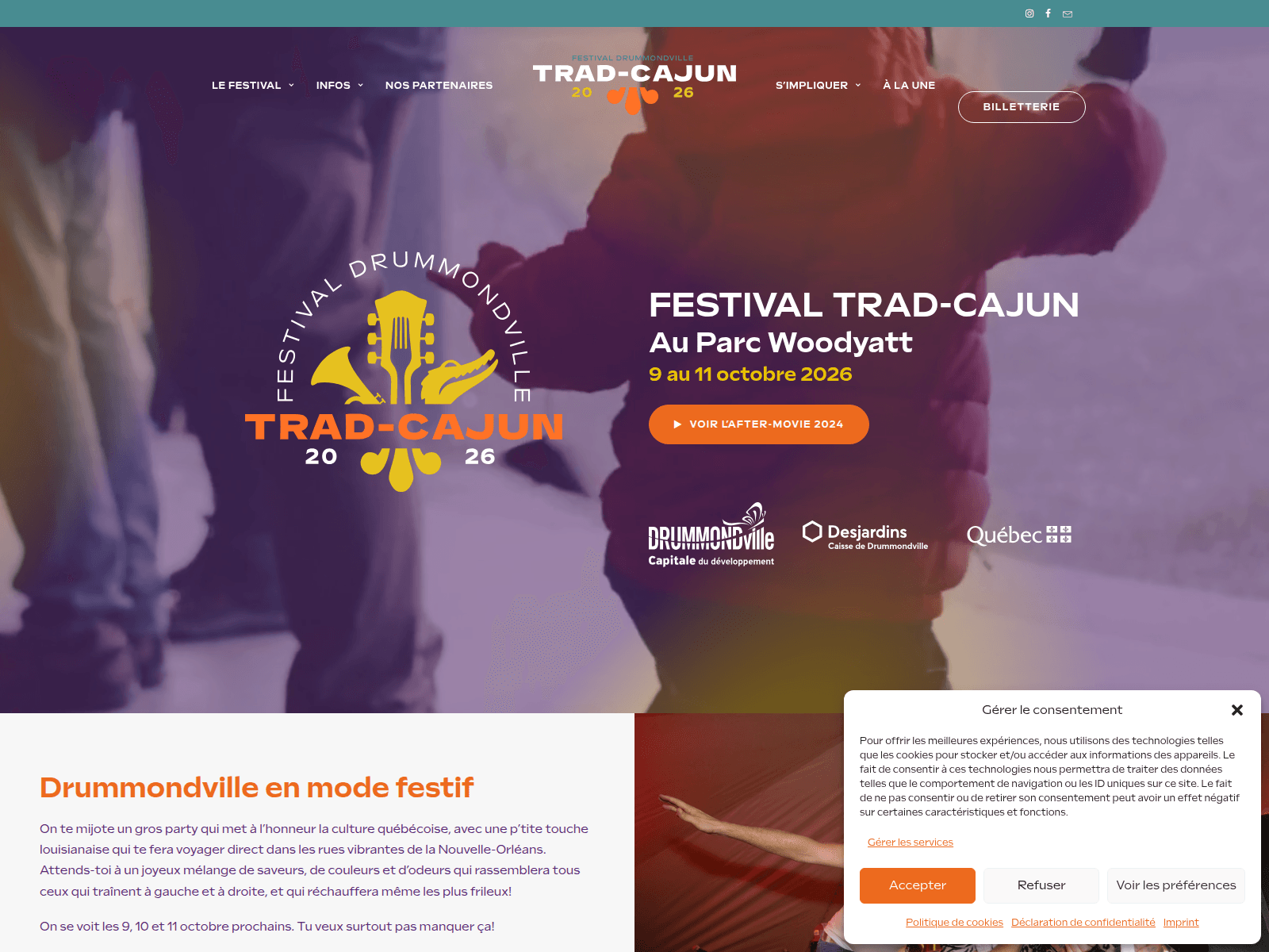Screenshot of festivaltrad-cajun.com