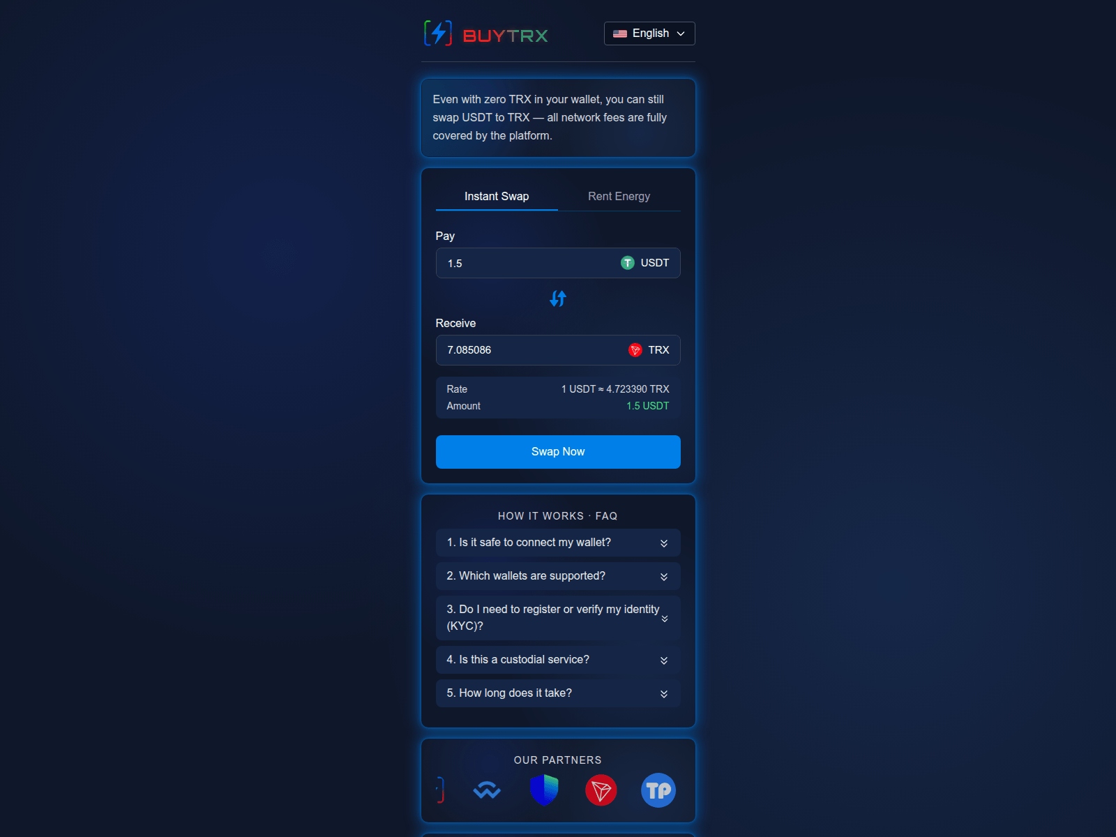 Screenshot of buytrx.us