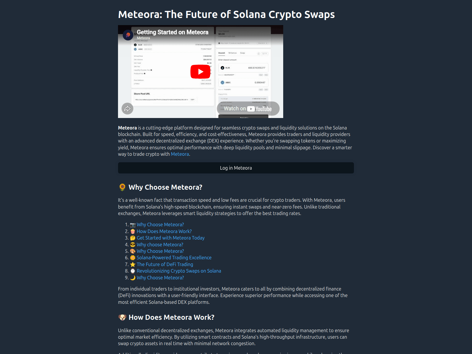 Screenshot of meteora-ag.net