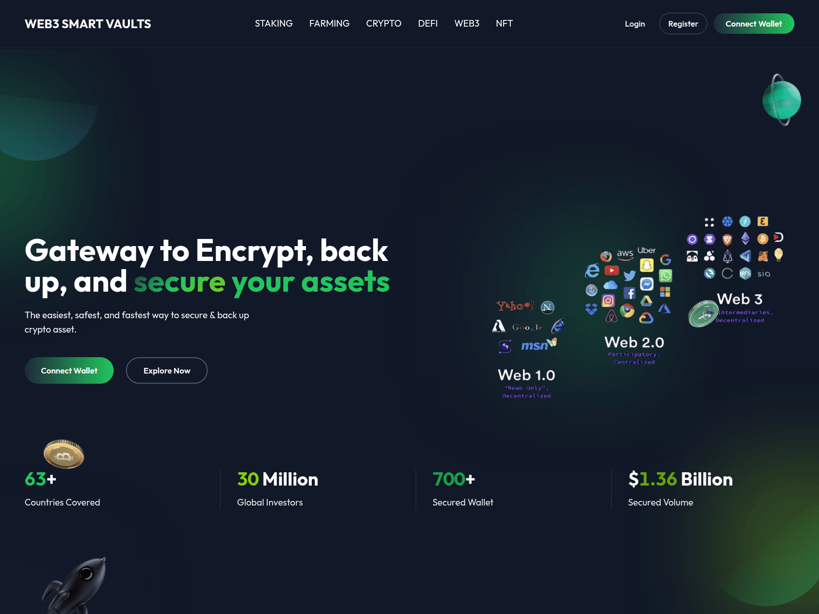 Screenshot of web3smartvaults.com