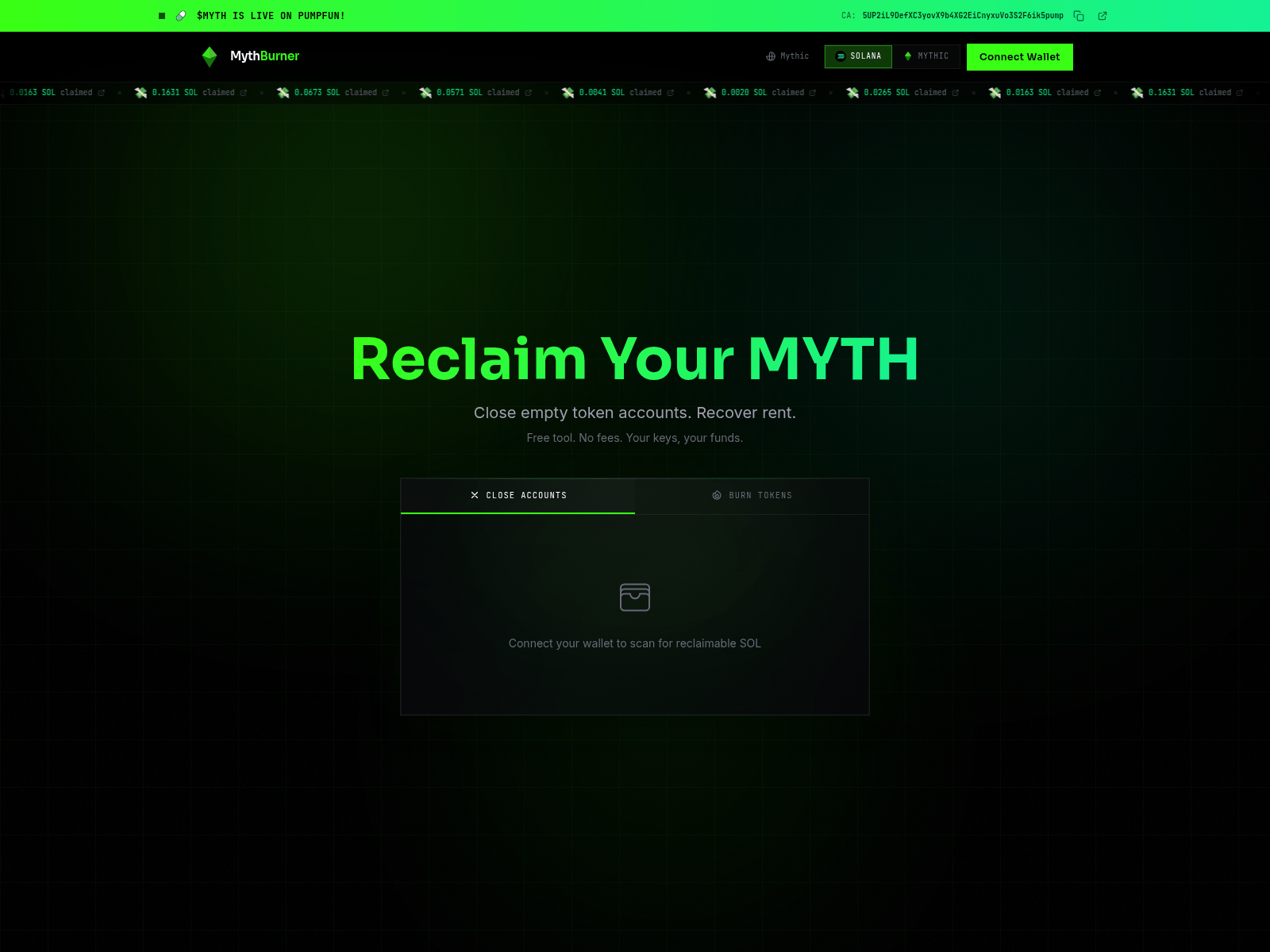 Screenshot of mythburner.com