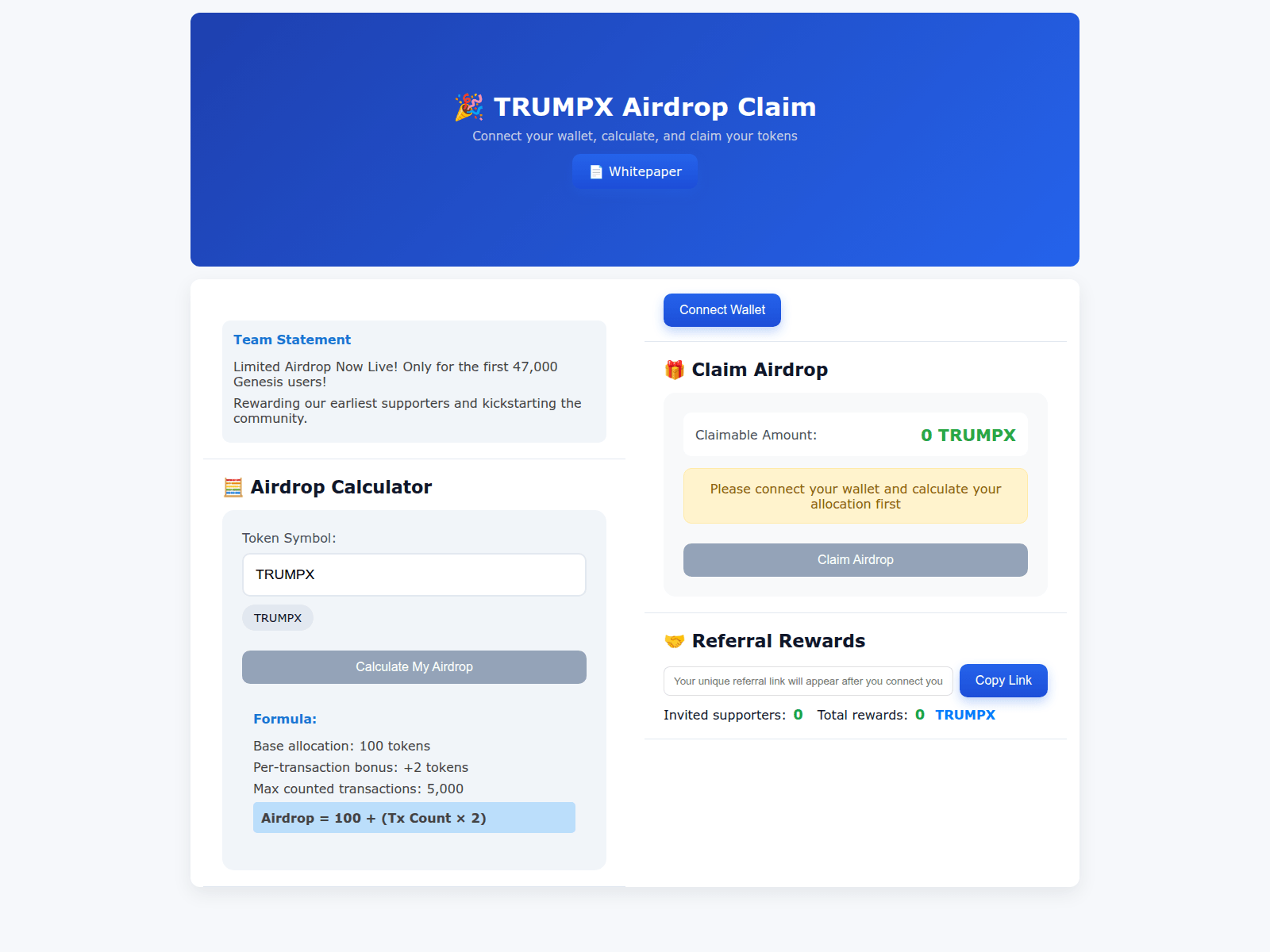 Screenshot of trumpx.dpdns.org