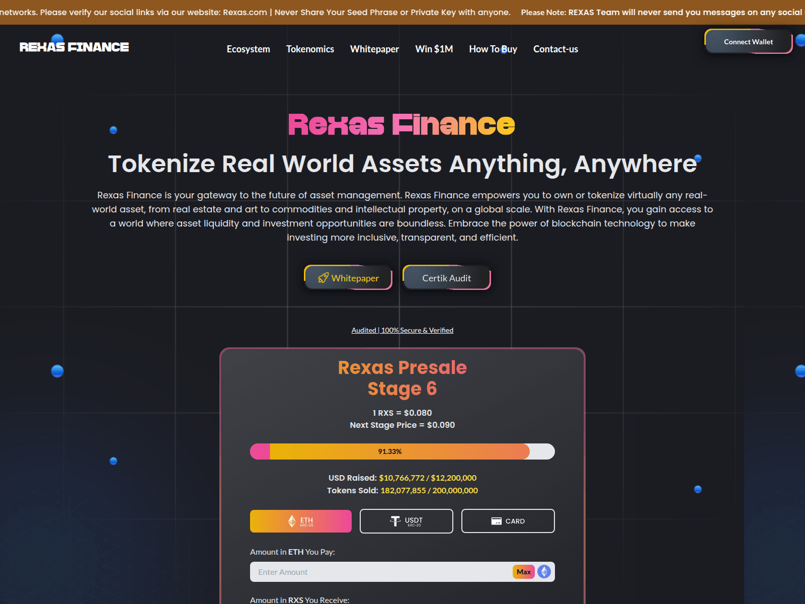 Screenshot of rexas-finance-token.pages.dev
