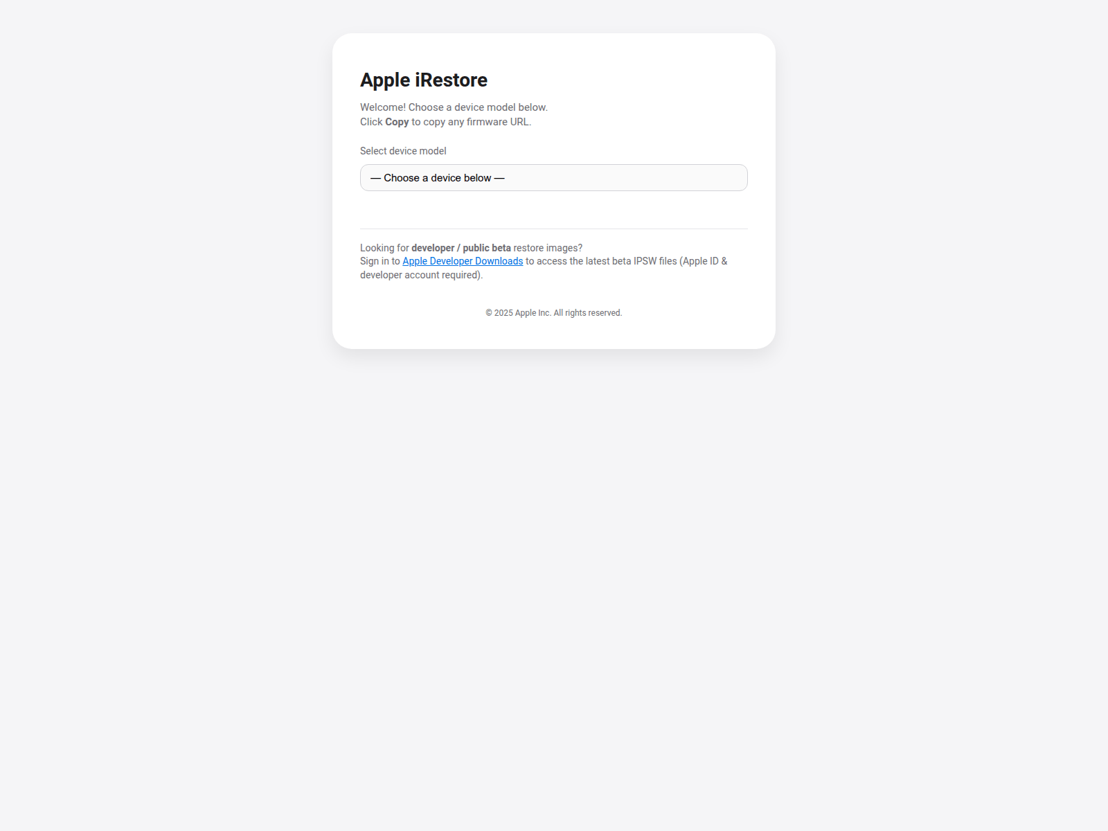 Screenshot of irestore.apple.doxicora.cloud