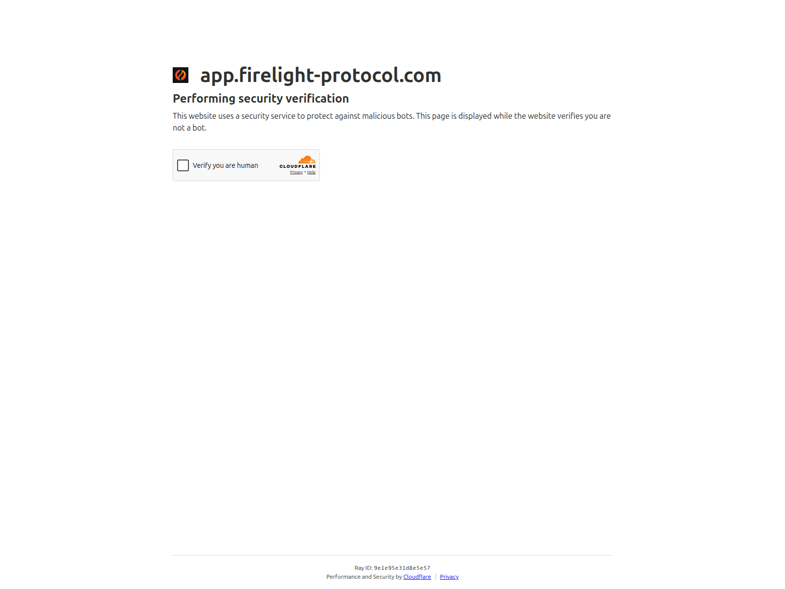 Screenshot of app.firelight-protocol.com