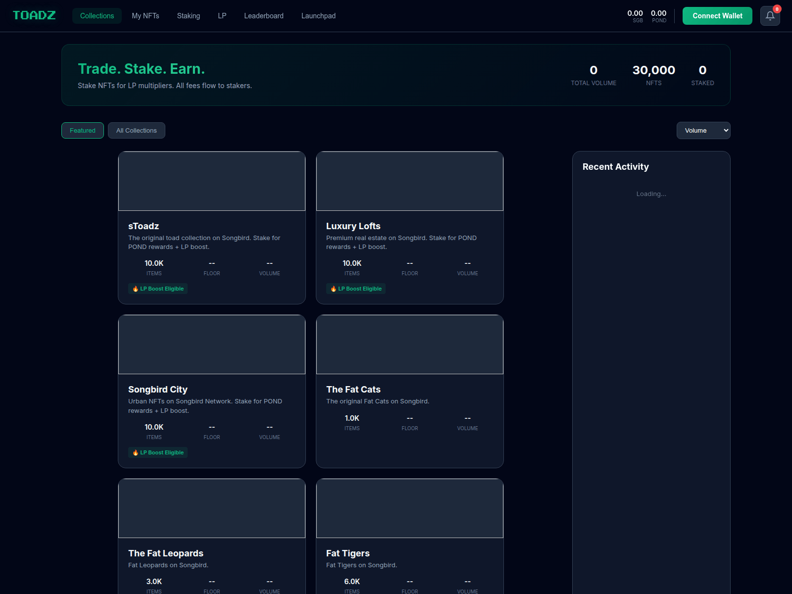 Screenshot of toadzstake.com