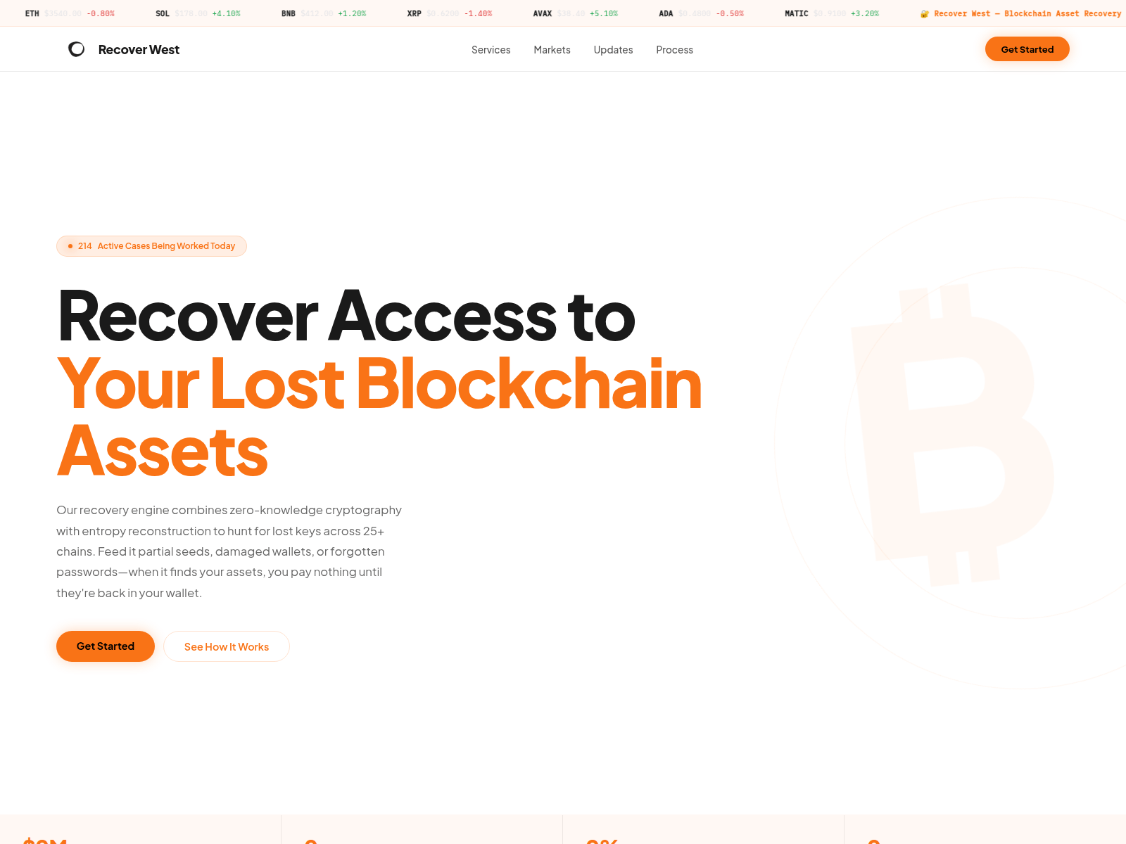 Screenshot of recoverwest.com