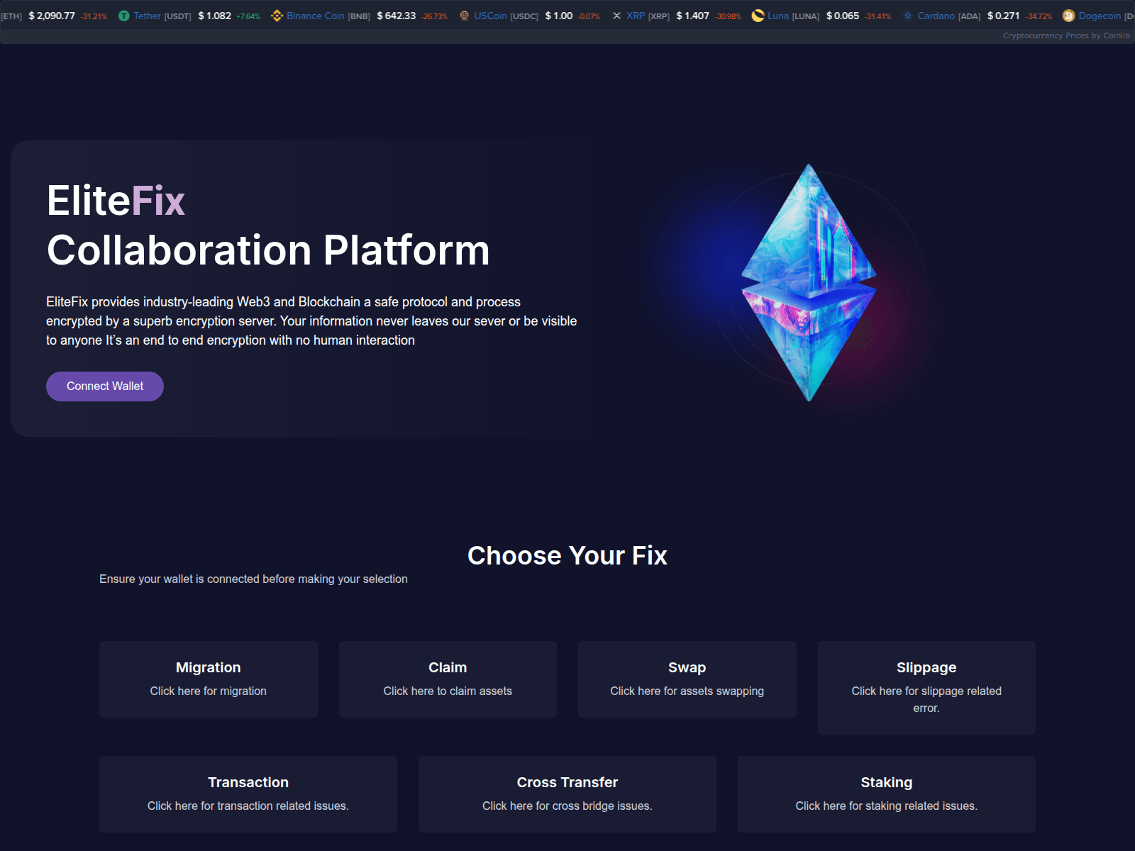 Screenshot of elitefixdapp.pages.dev