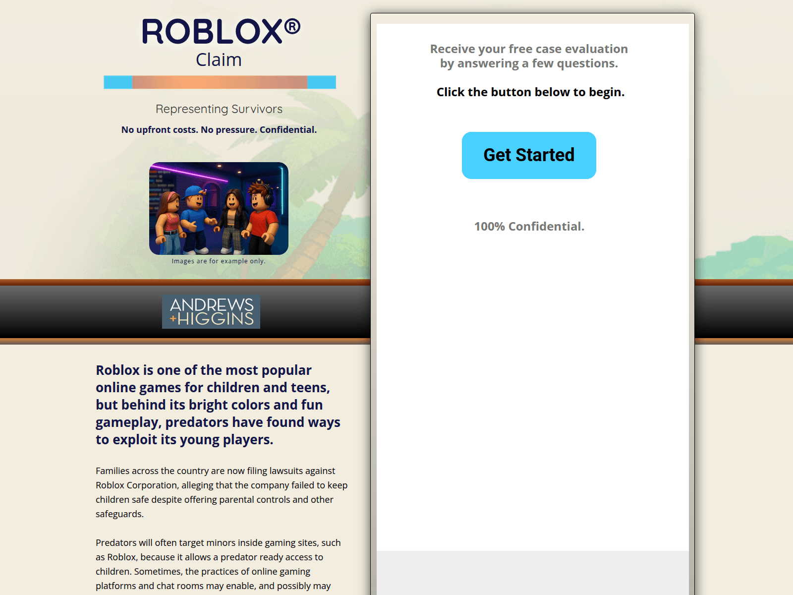 Screenshot of robloxclaimfirm.com