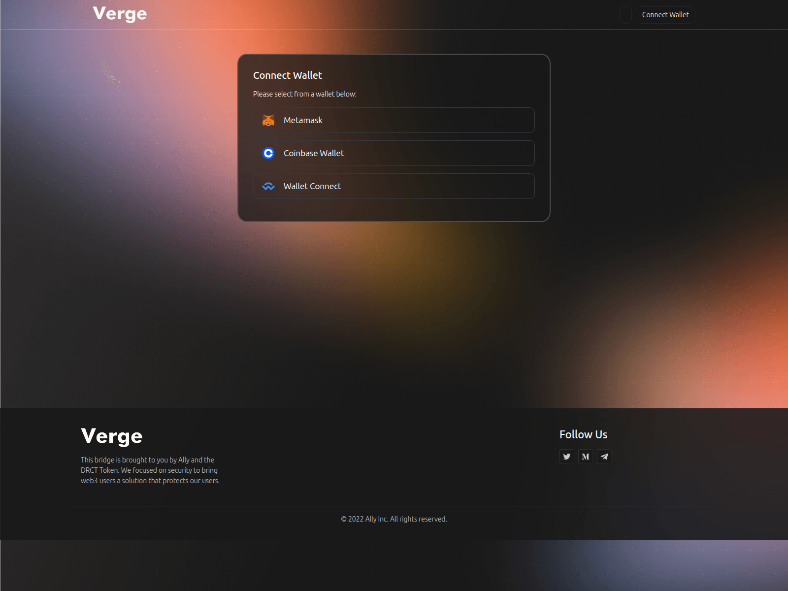 Screenshot of vergebridge.com