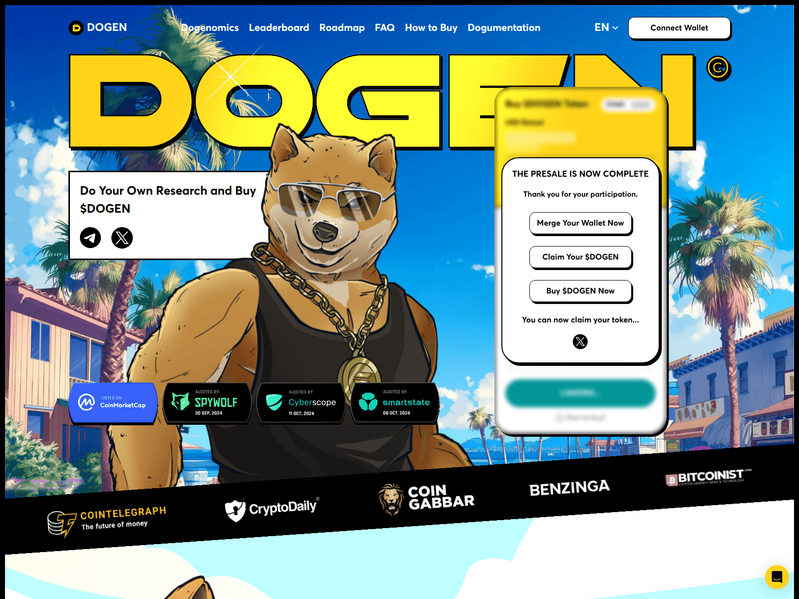 Screenshot of dogenmeme-web.pages.dev