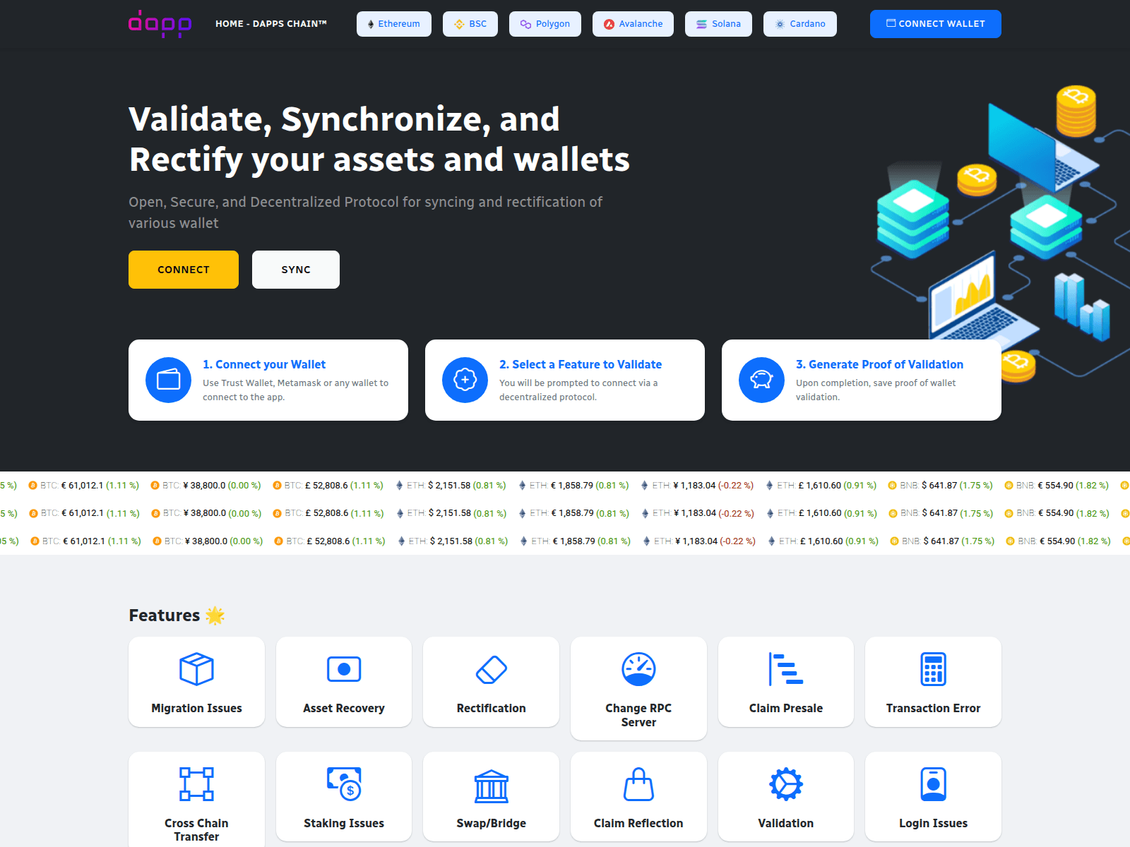 Screenshot of swiftmultiwallets.pages.dev