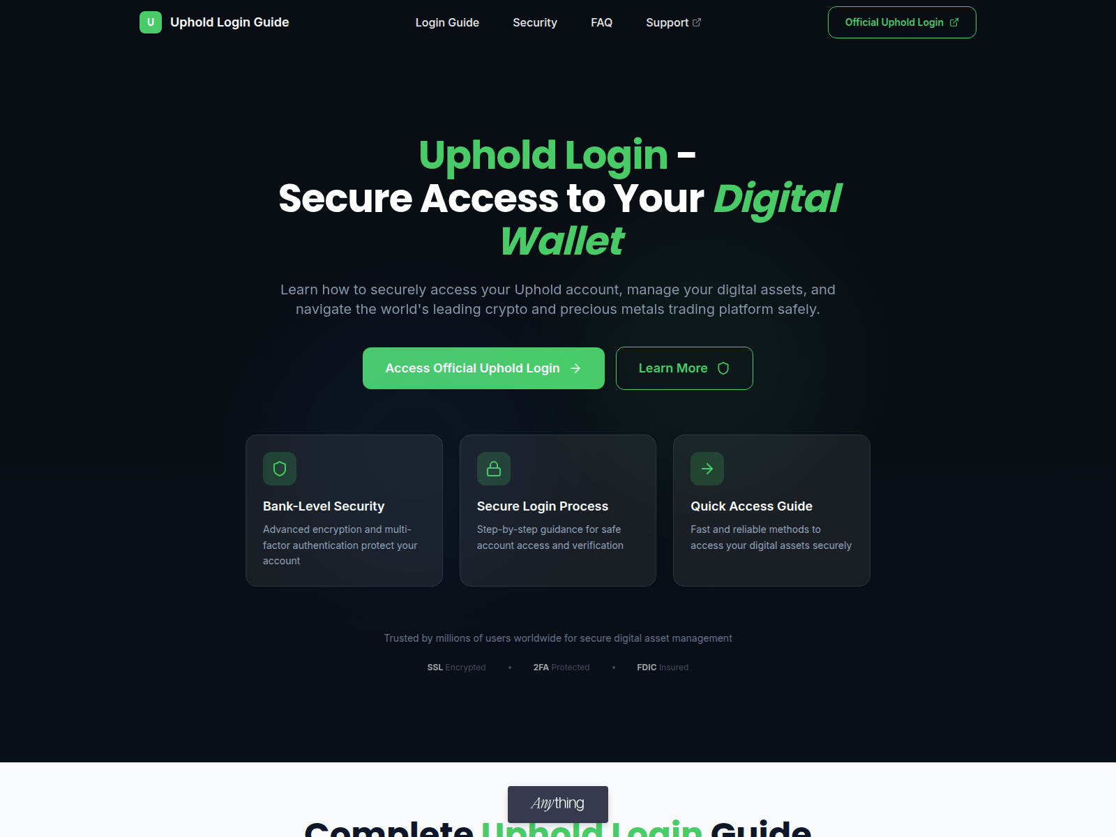 Screenshot of upholdlogon.created.app