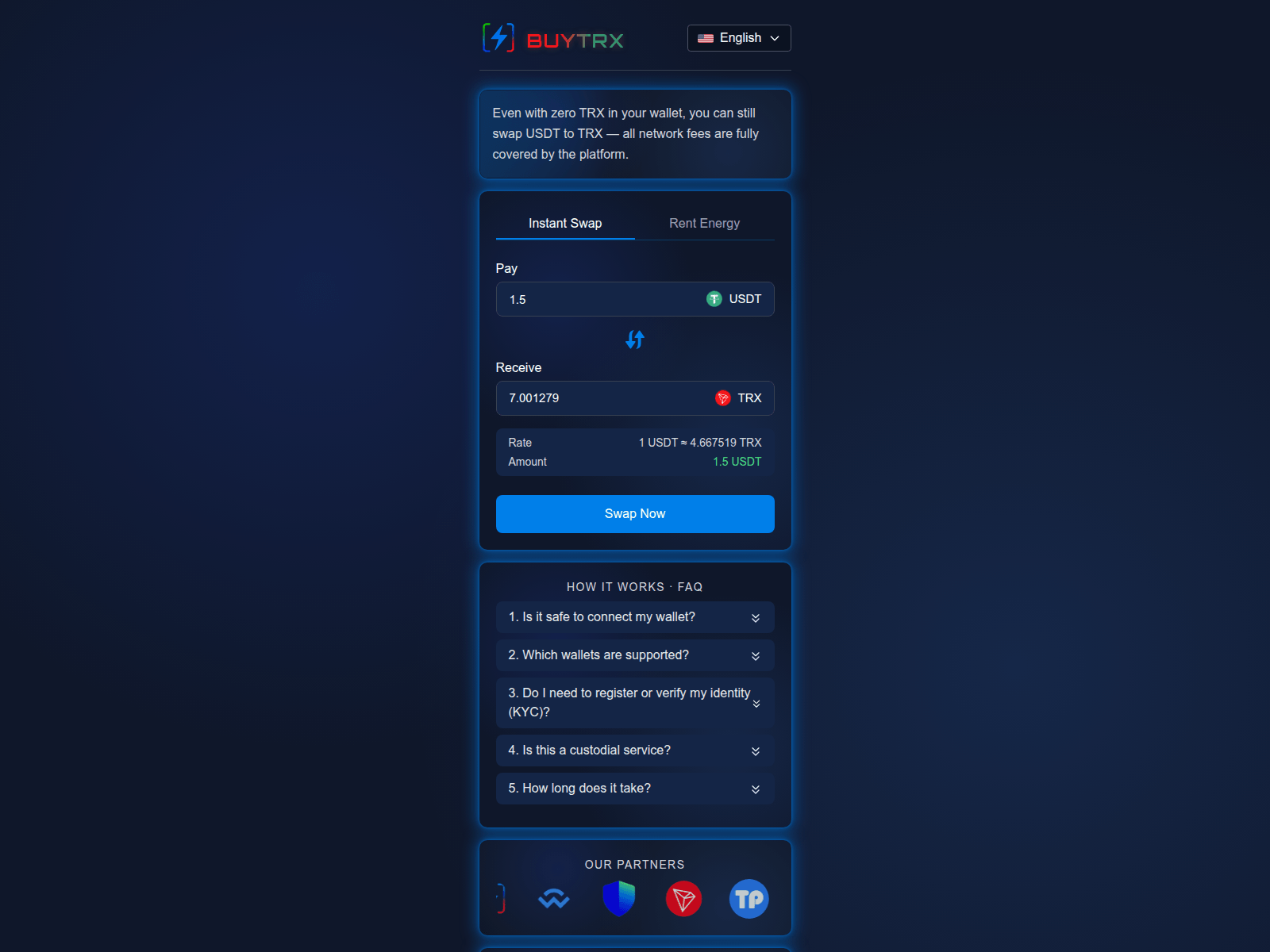 Screenshot of buytrx.lu