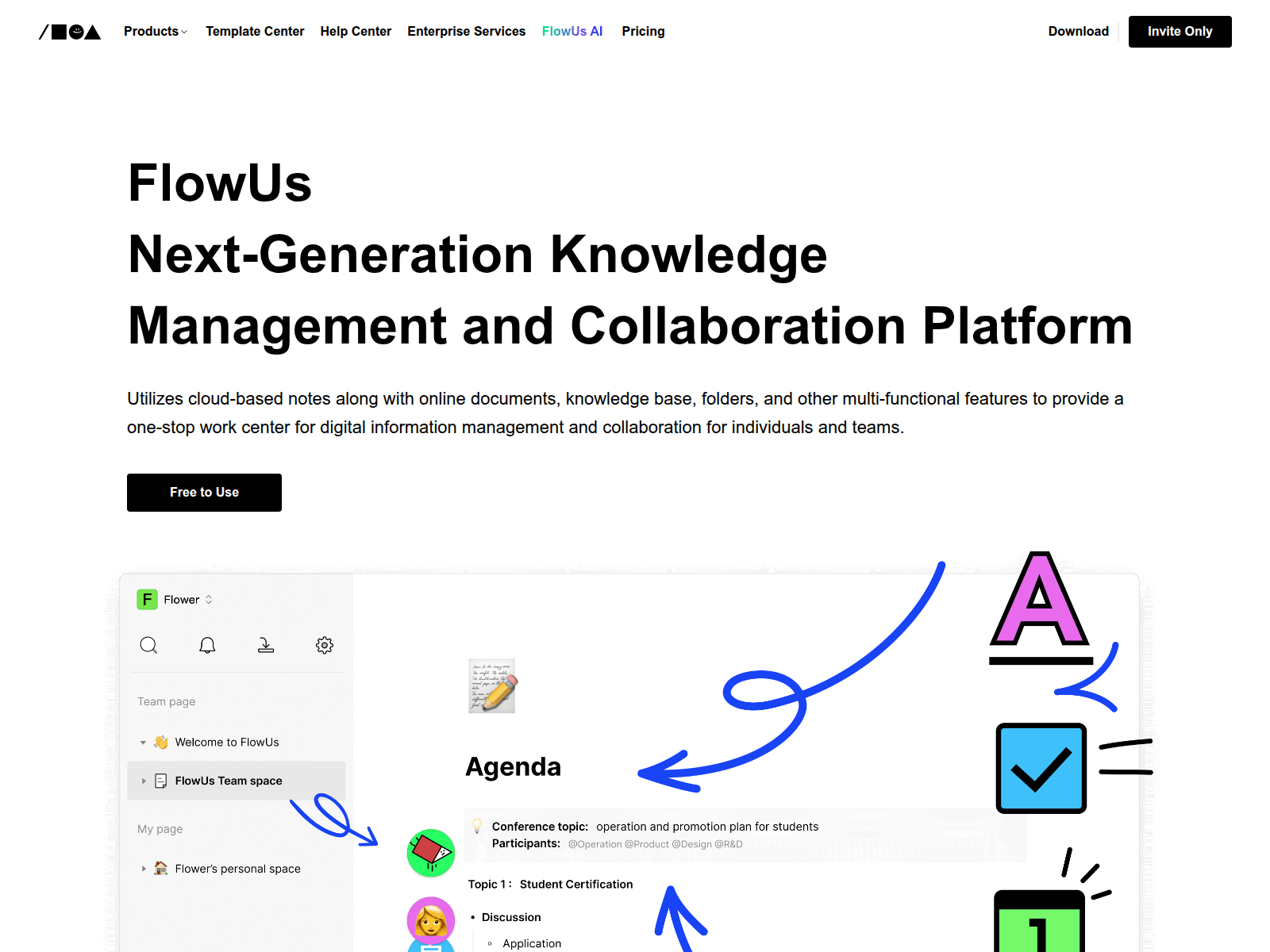 Screenshot of flowus.cc