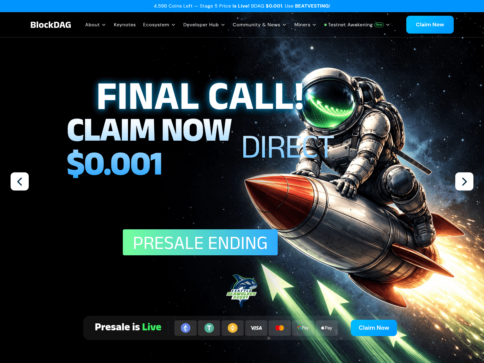 Screenshot of blockdagchainnet.live
