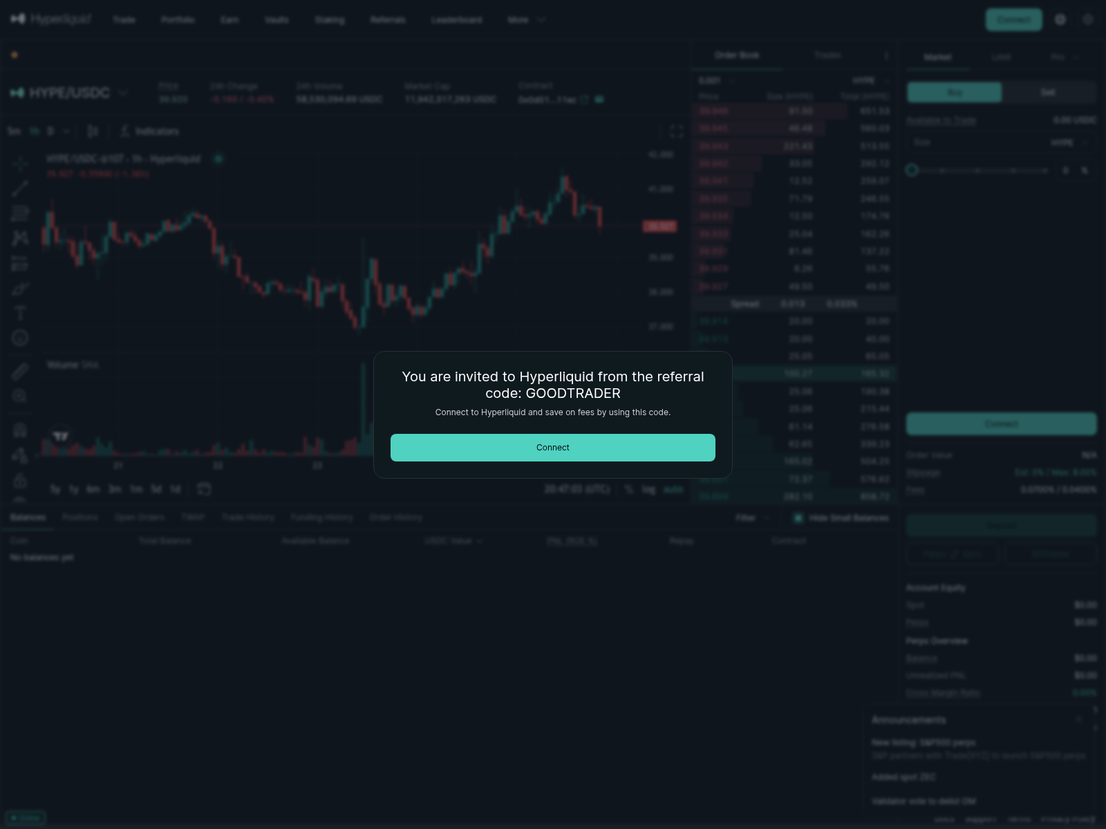 Screenshot of hyperliq.xyz