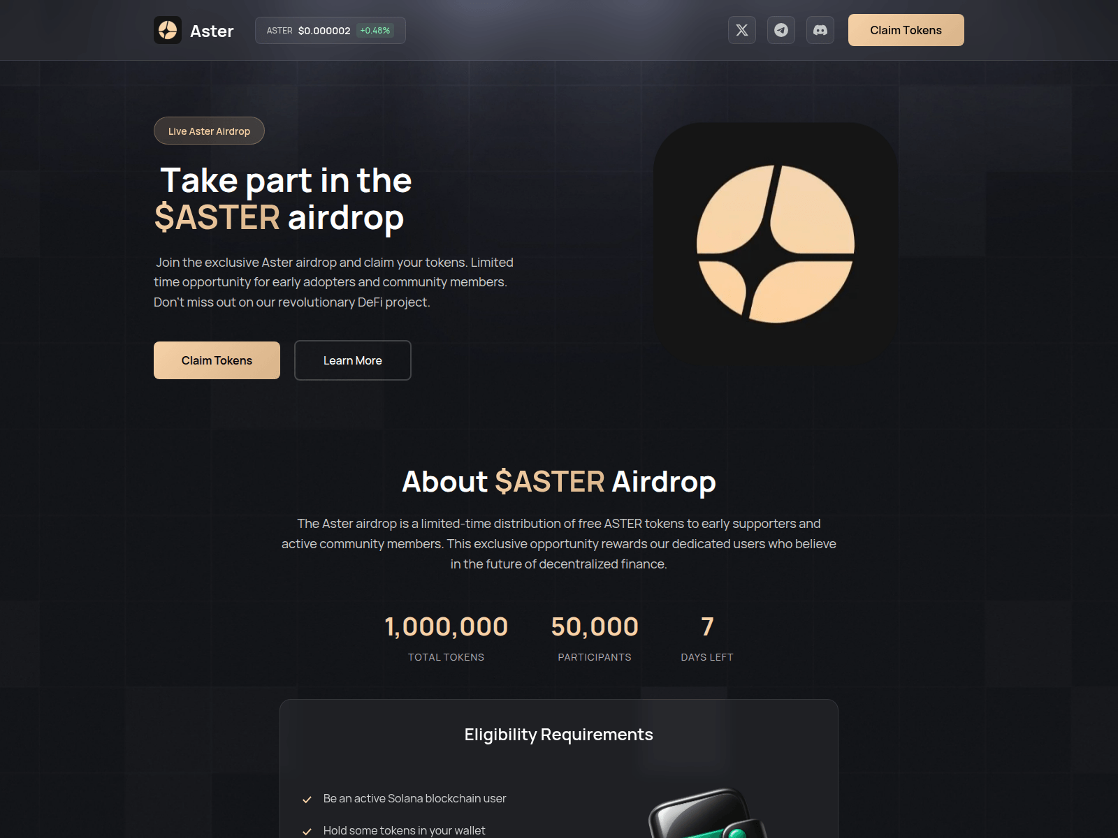 Screenshot of asteralrdrop.xyz