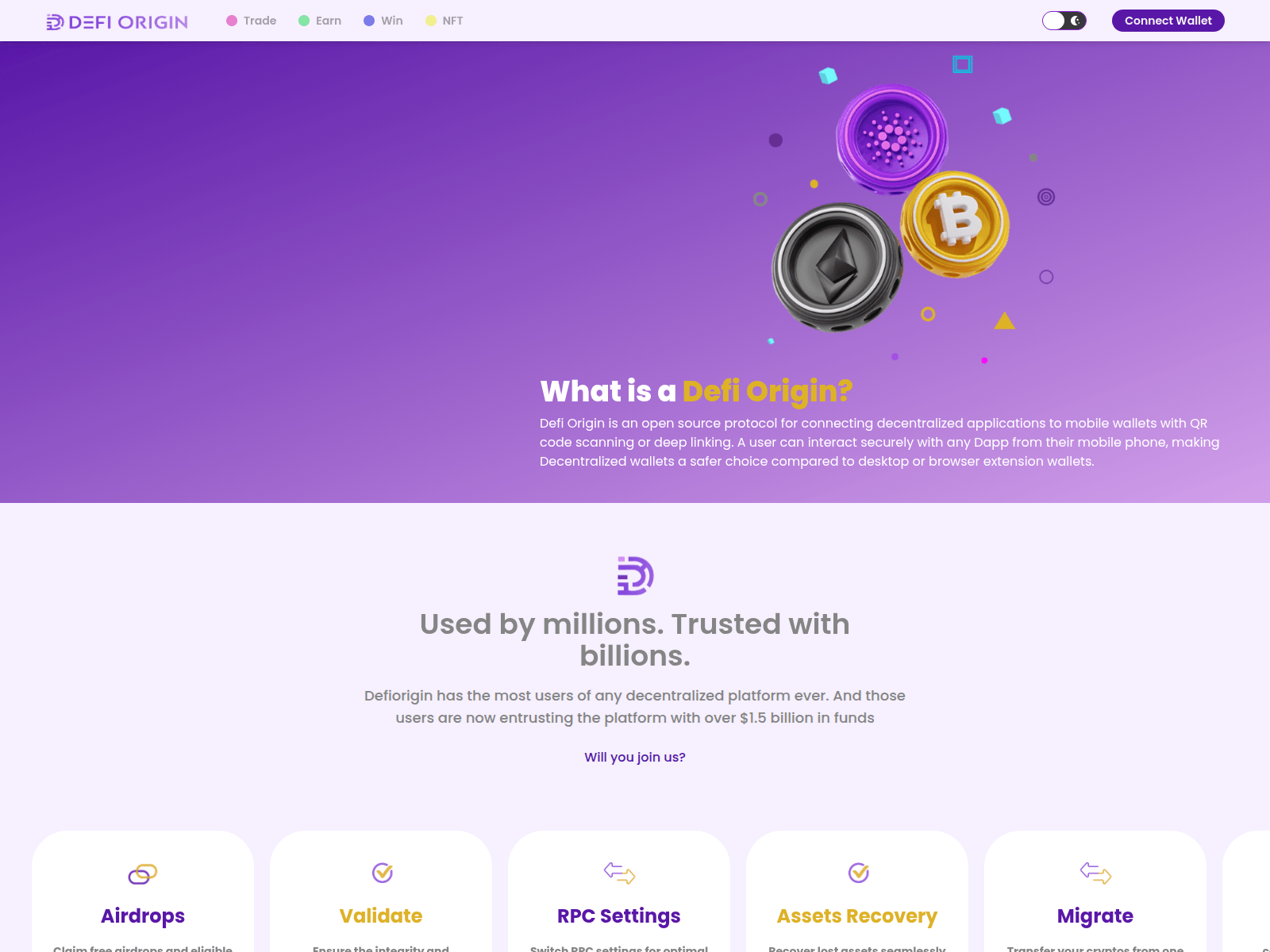 Screenshot of claimsoltokens.pages.dev