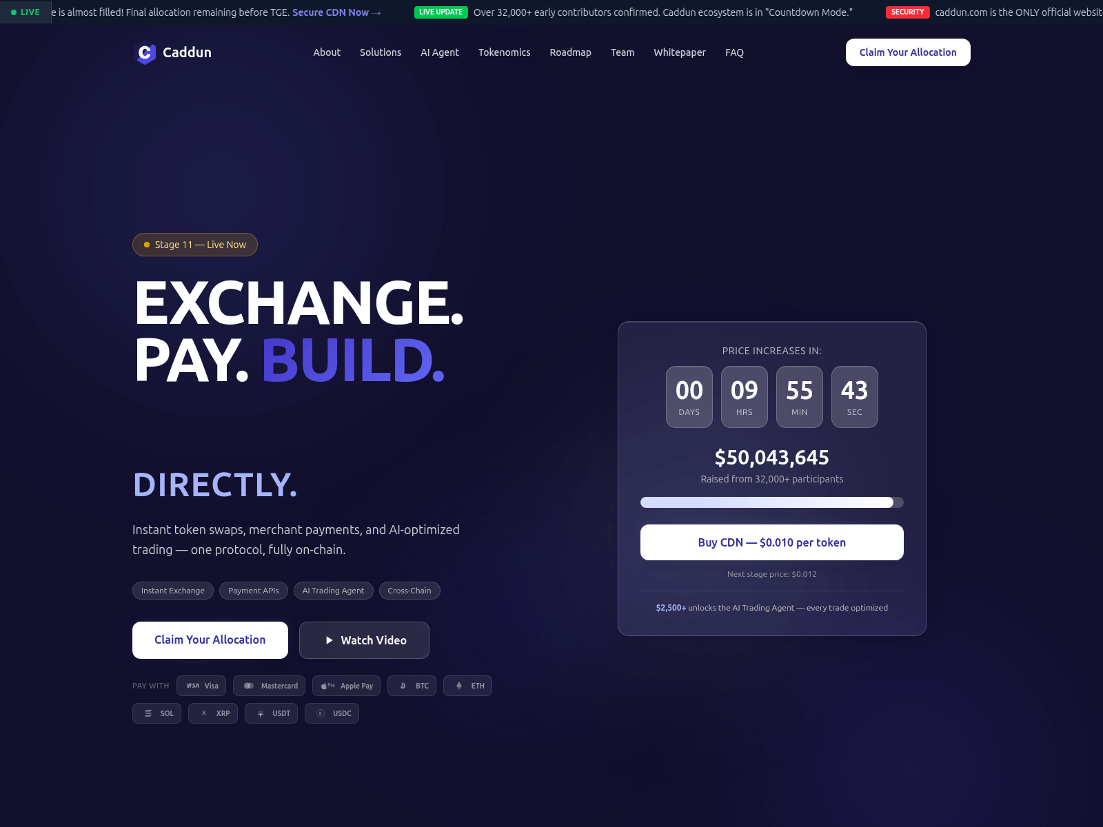 Screenshot of caddun.com
