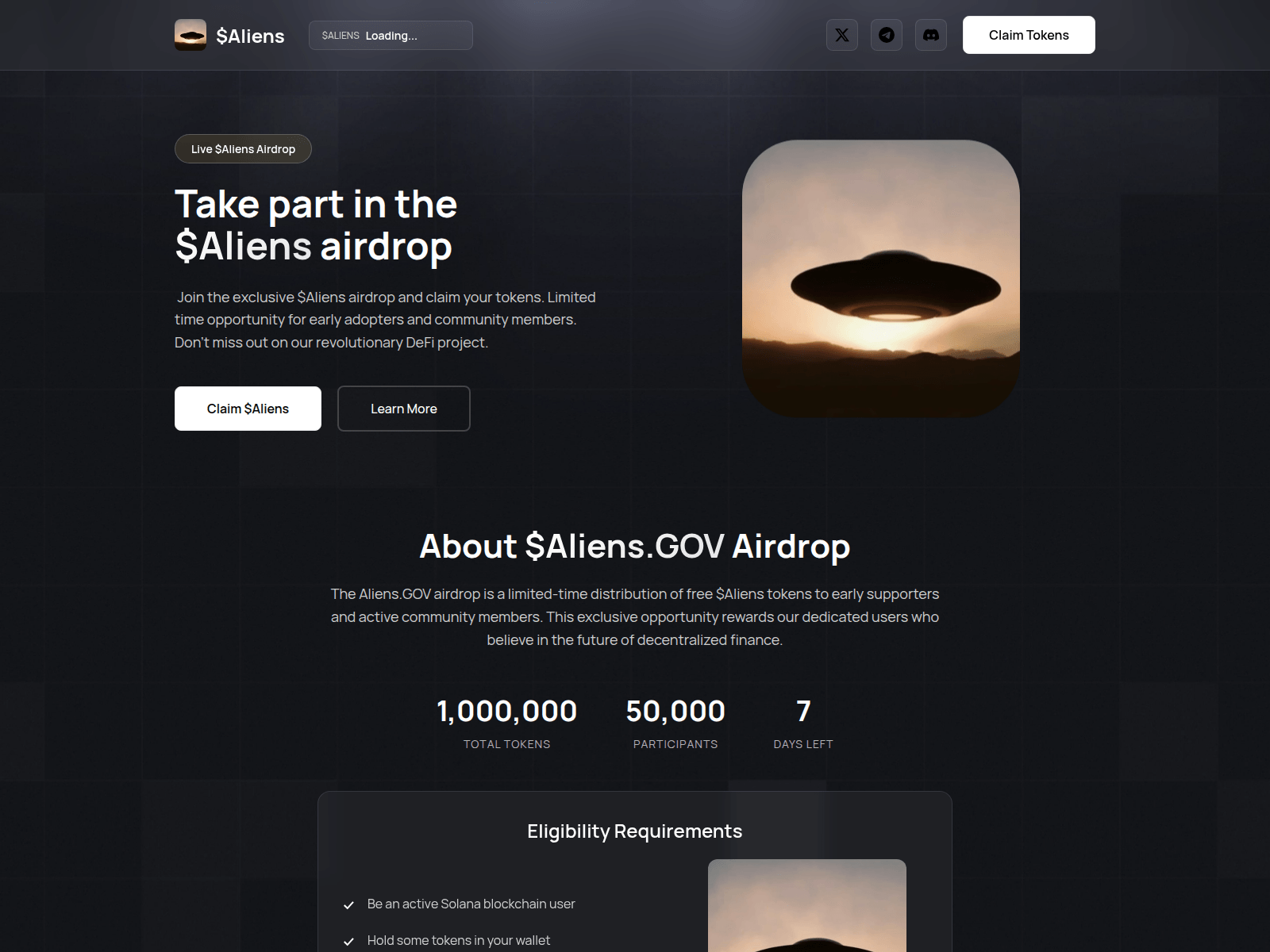Screenshot of claim-aliens.pages.dev