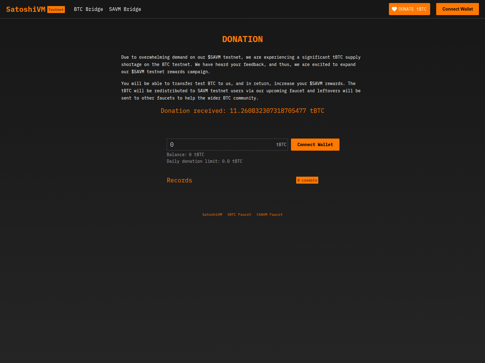 Screenshot of bridge-satoshivm-ajd.pages.dev