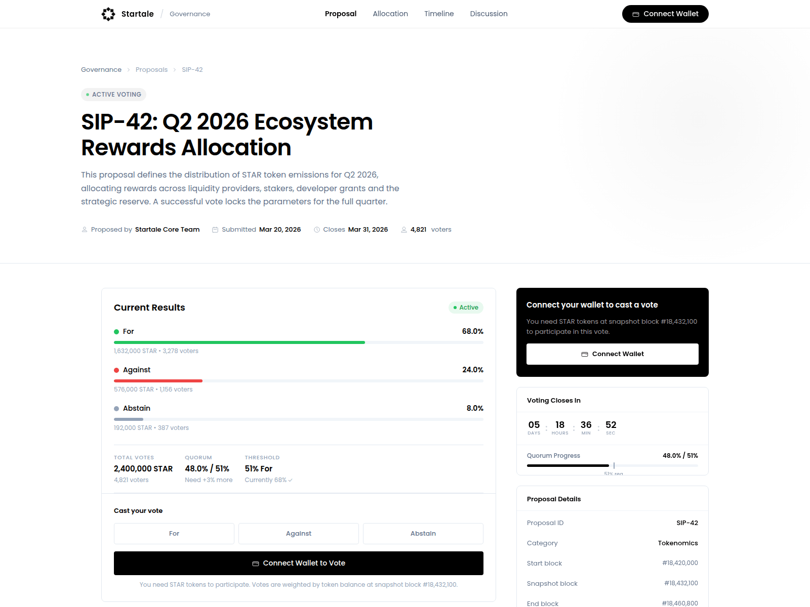 Screenshot of vote-startale.com