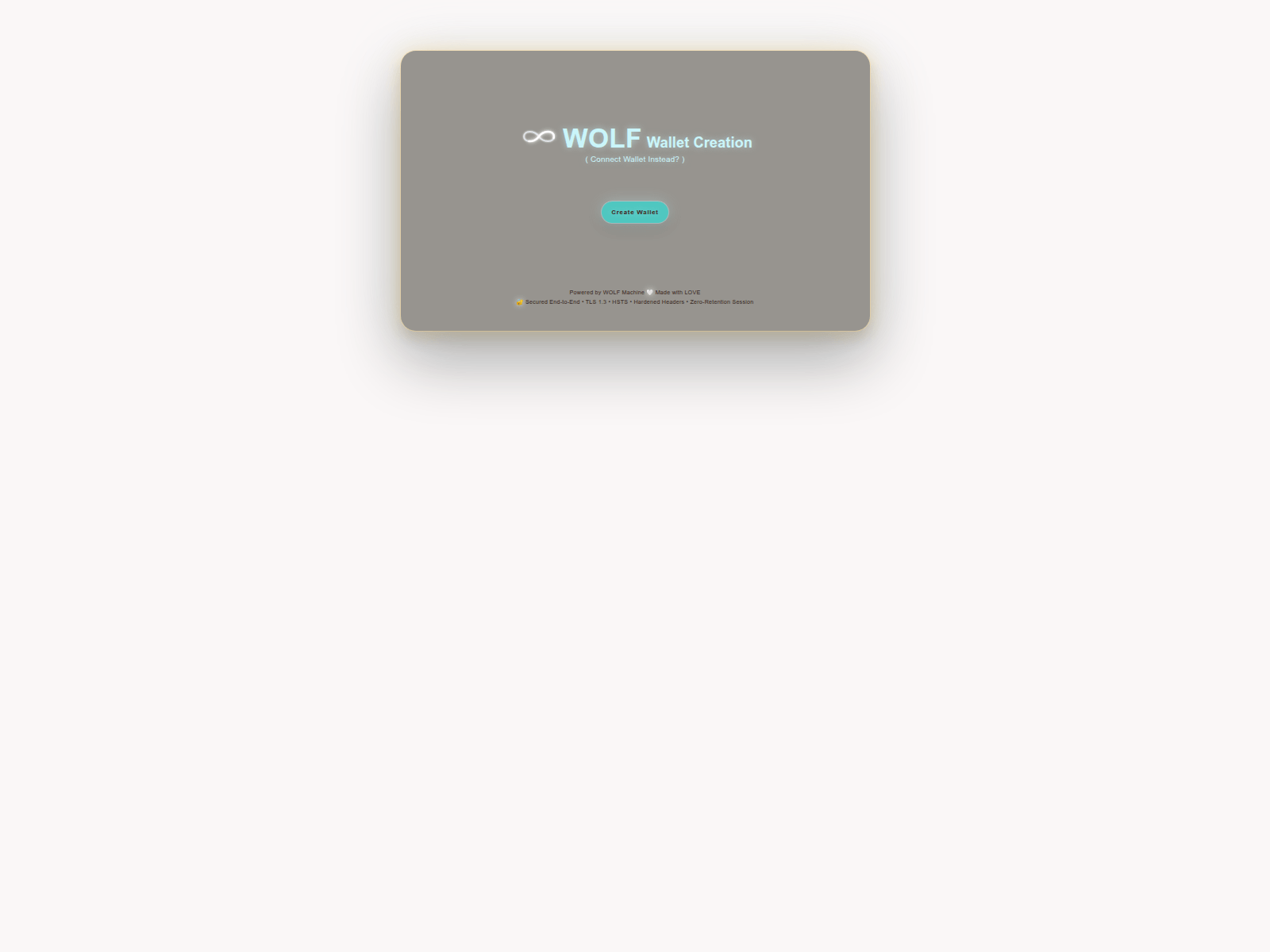Screenshot of wolf-machine-wallet-portal.pages.dev