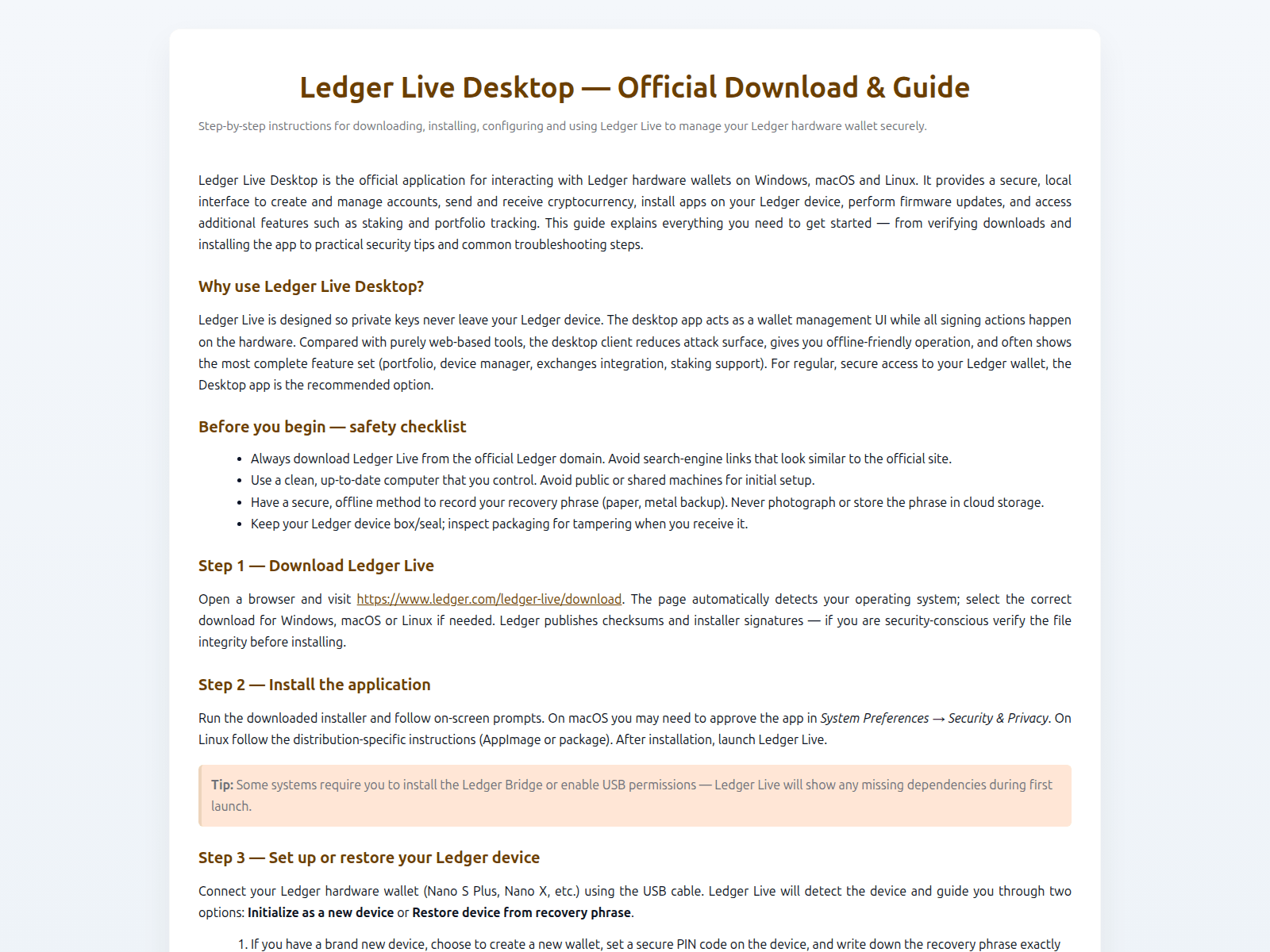 Screenshot of ledgerlive-desktop-doc.pages.dev