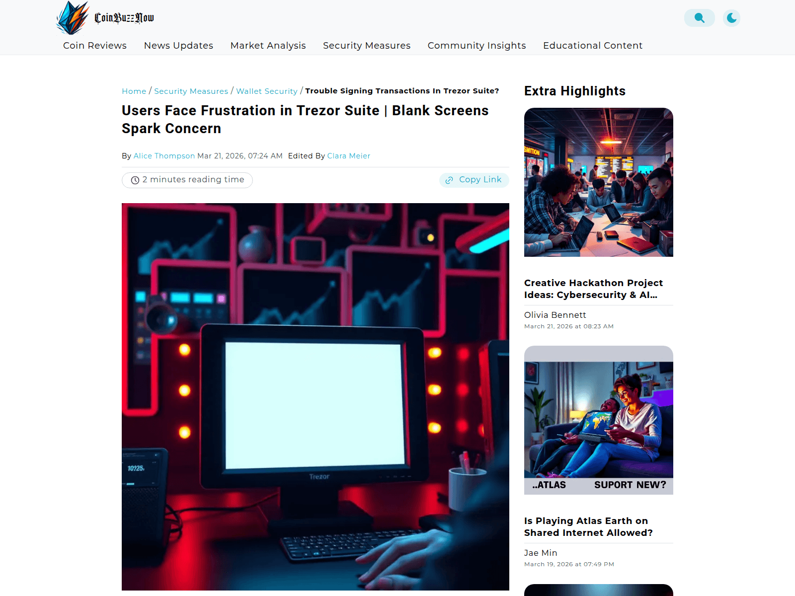 Screenshot of coinbuzznow.com