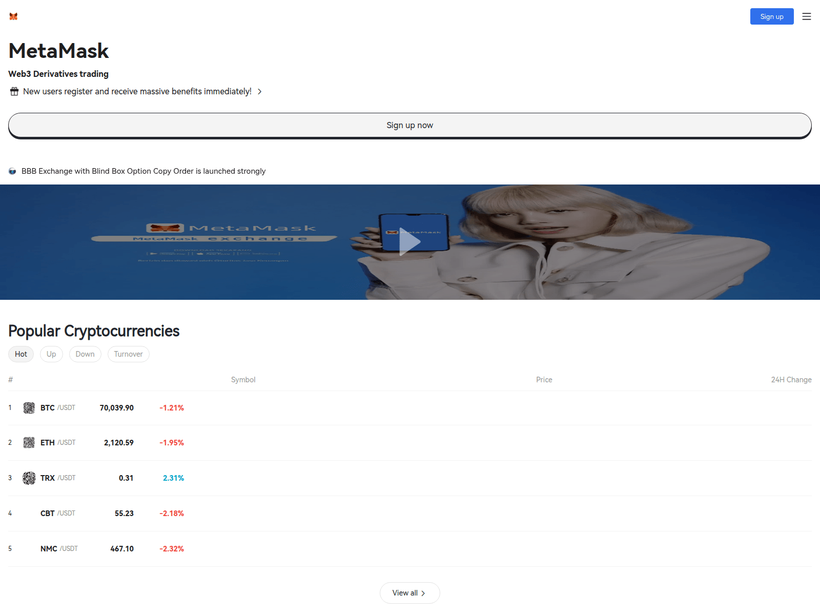 Screenshot of h5.metamask.eu.cc