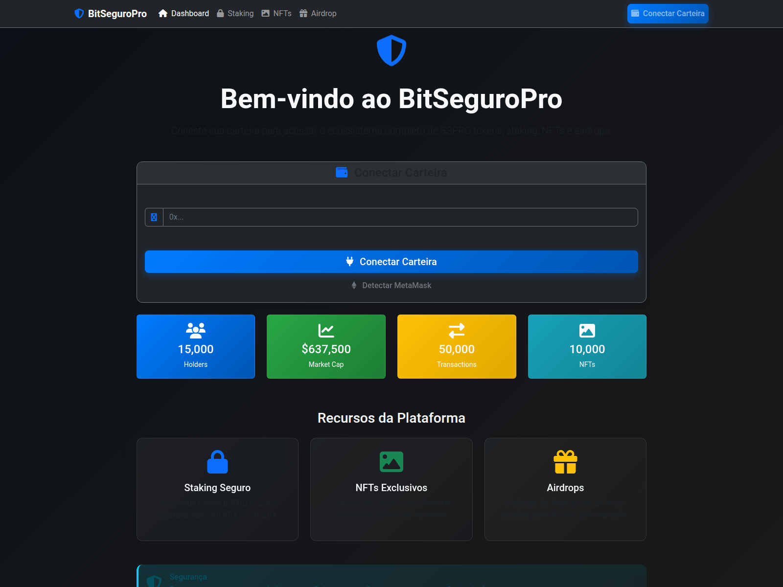 Screenshot of airdrop.bitseguropro.com