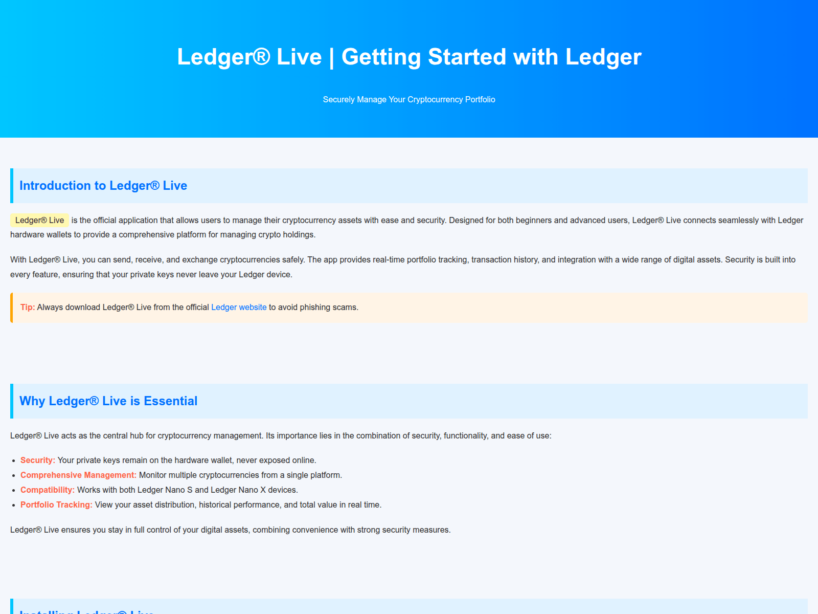 Screenshot of live-ldgr-support.pages.dev