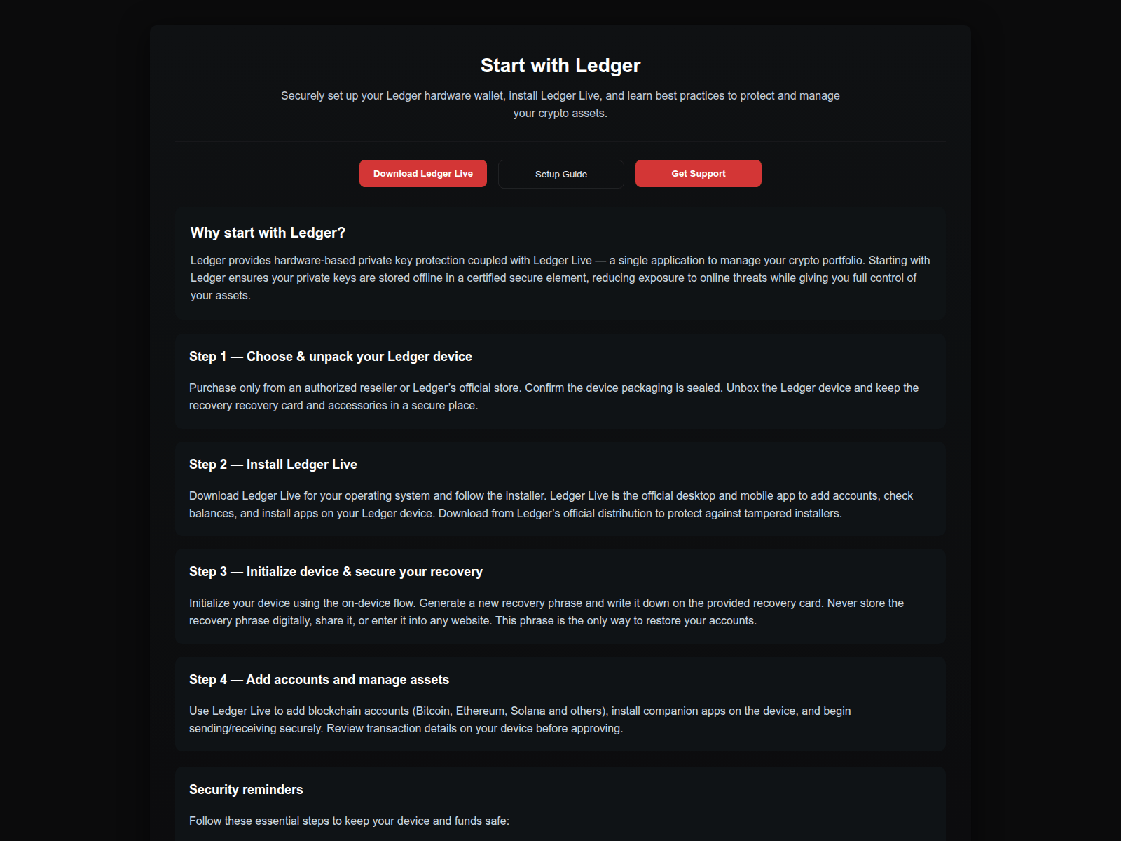 Screenshot of help-start-ledgr.pages.dev