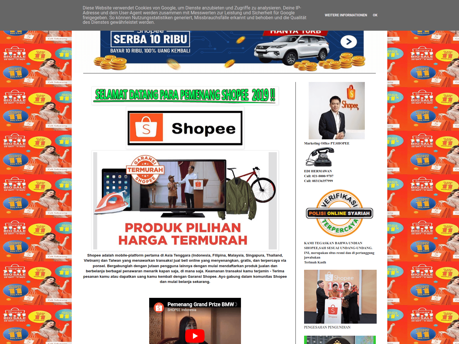 Screenshot of shopee9699.blogspot.com