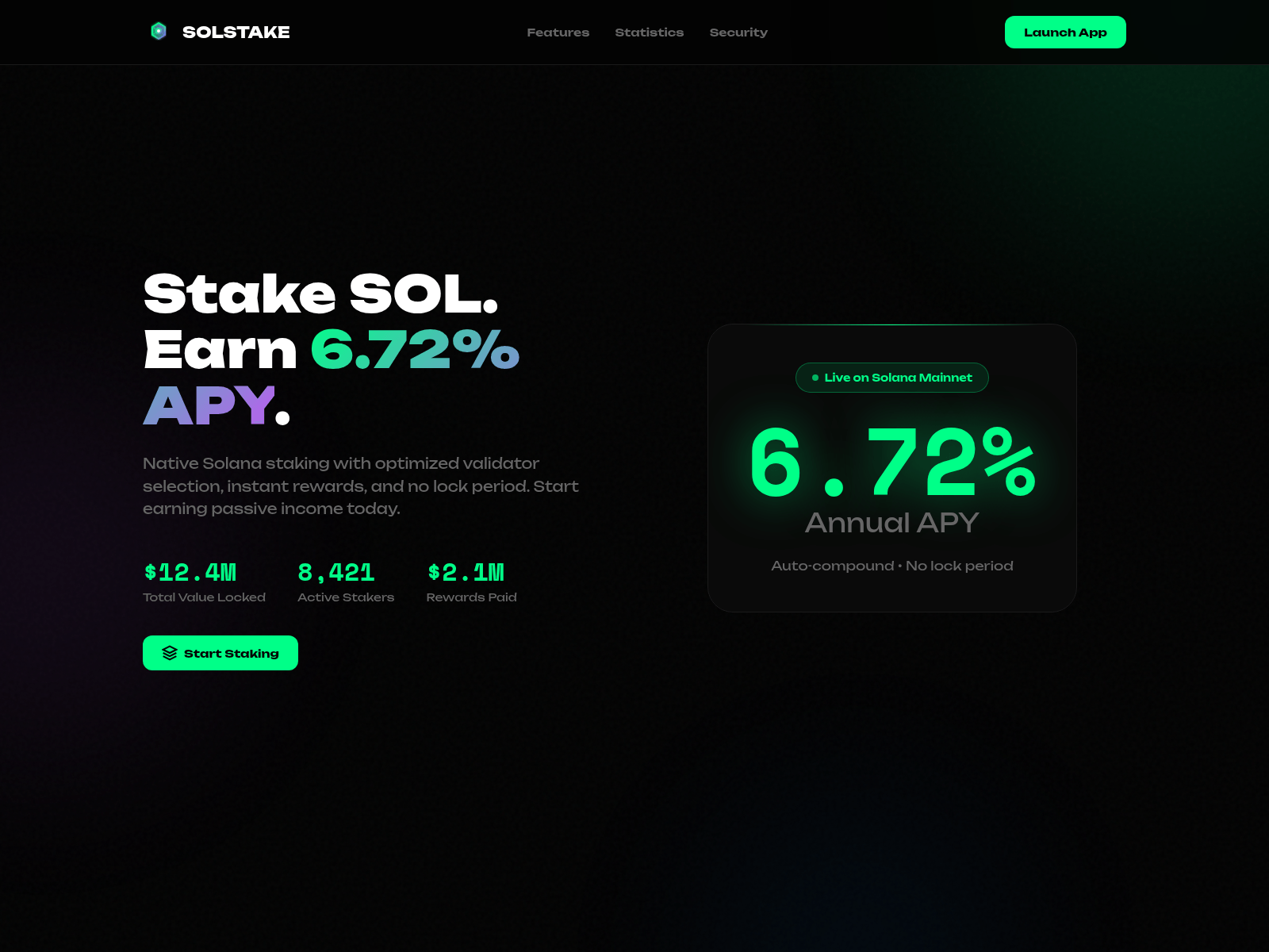 Screenshot of solstake.pro
