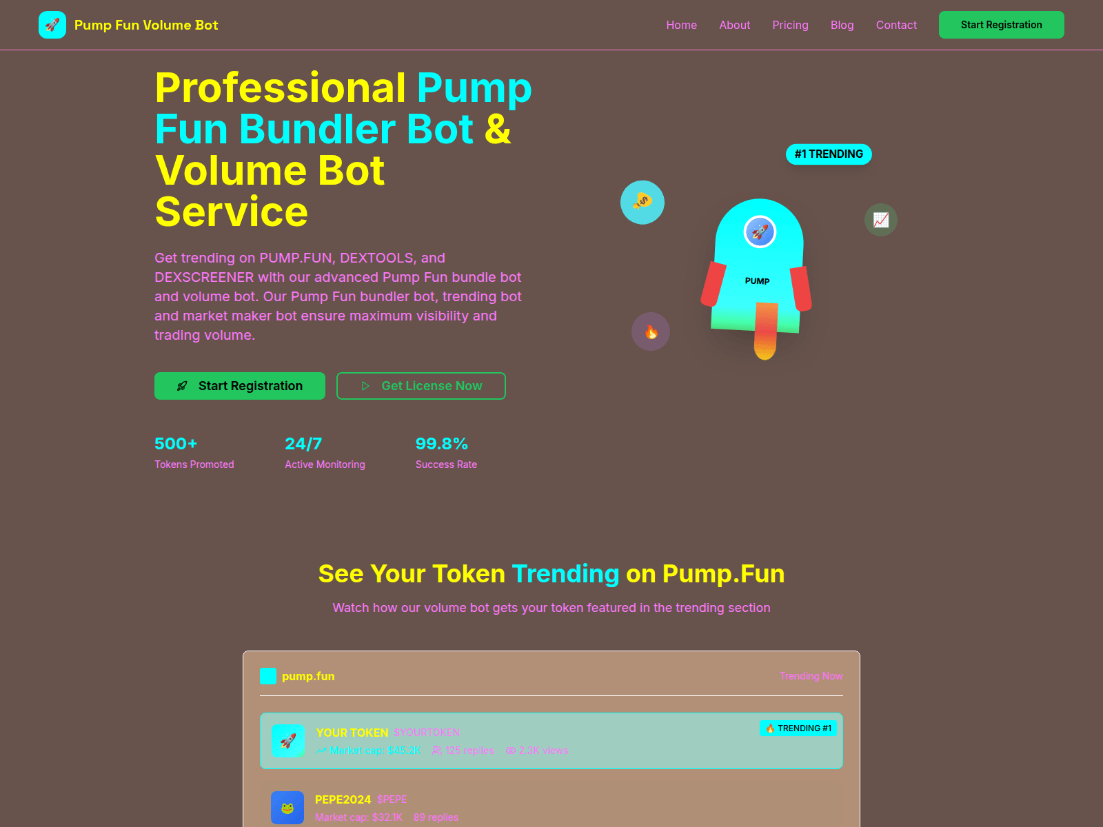 Screenshot of pumpfunvolume-bot-20-may.pages.dev